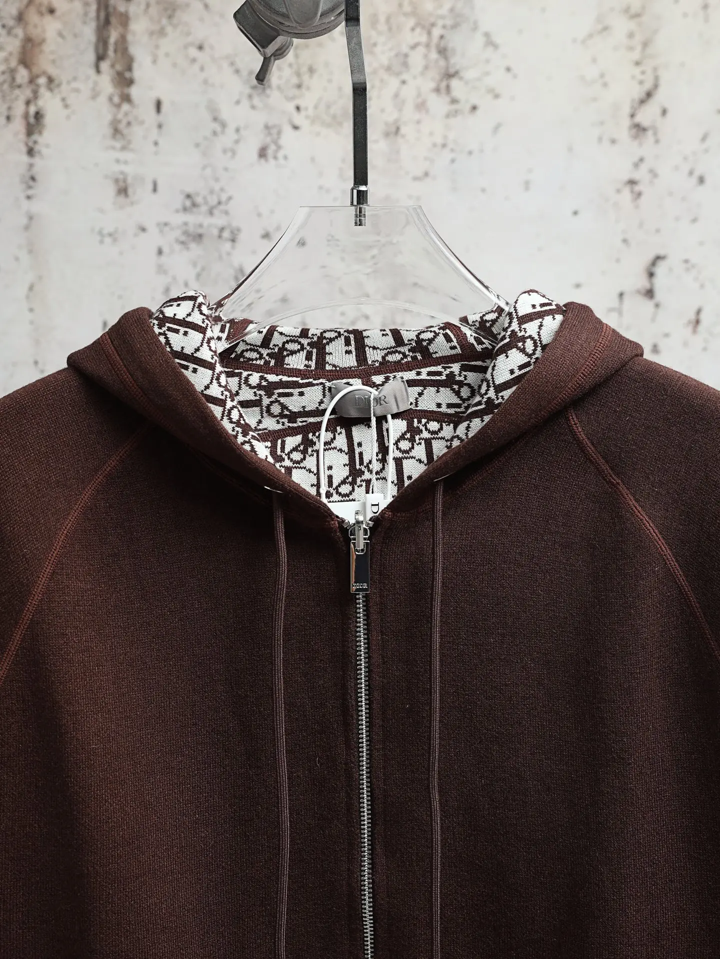 Oblique Lining Zip-Up Hooded Sweatshirt D34520602 — view 9