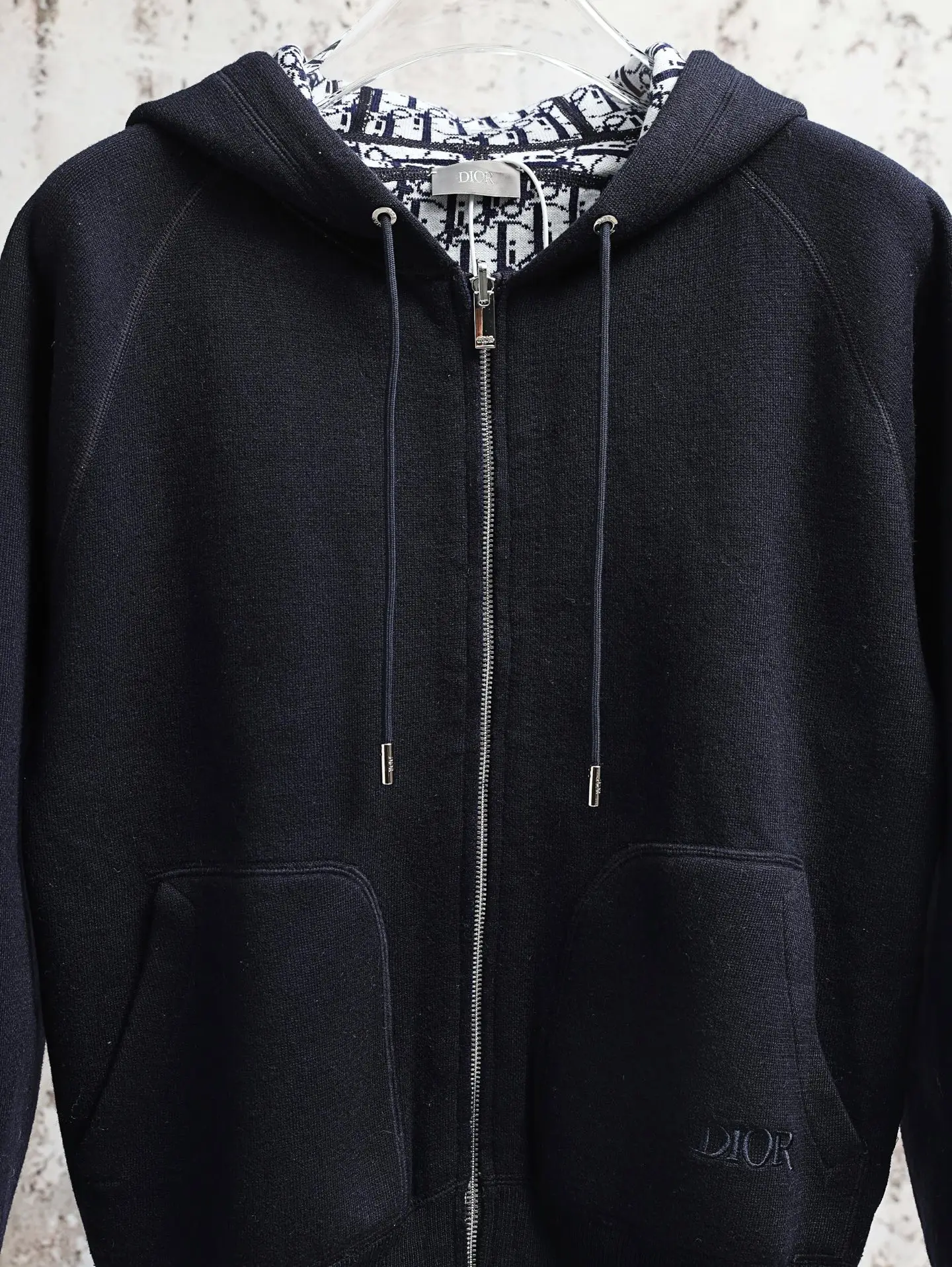 Oblique Lined Zip-Up Hooded Jacket D34520598 — view 4