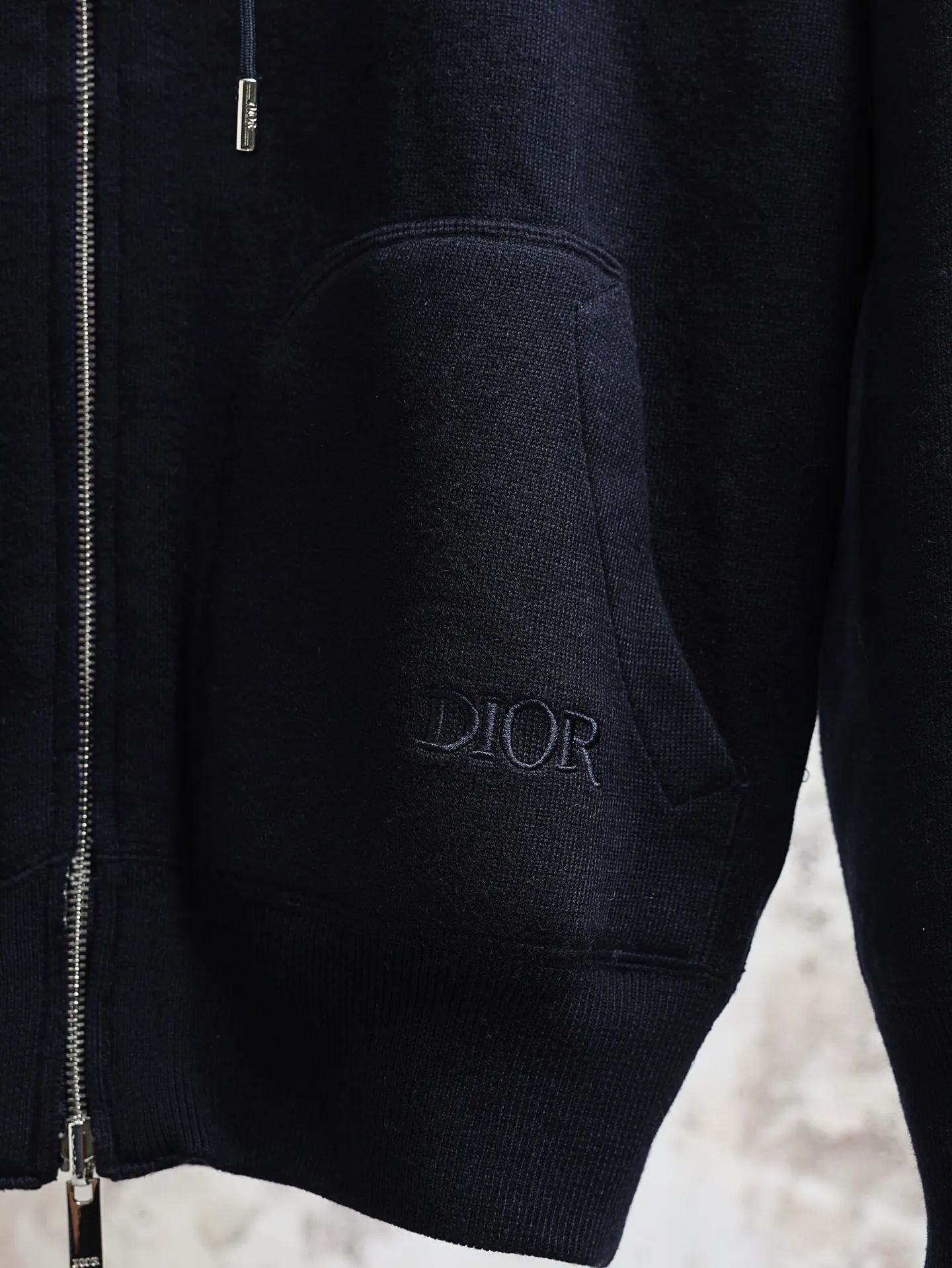 Oblique Lined Zip-Up Hooded Jacket D34520598 — view 5
