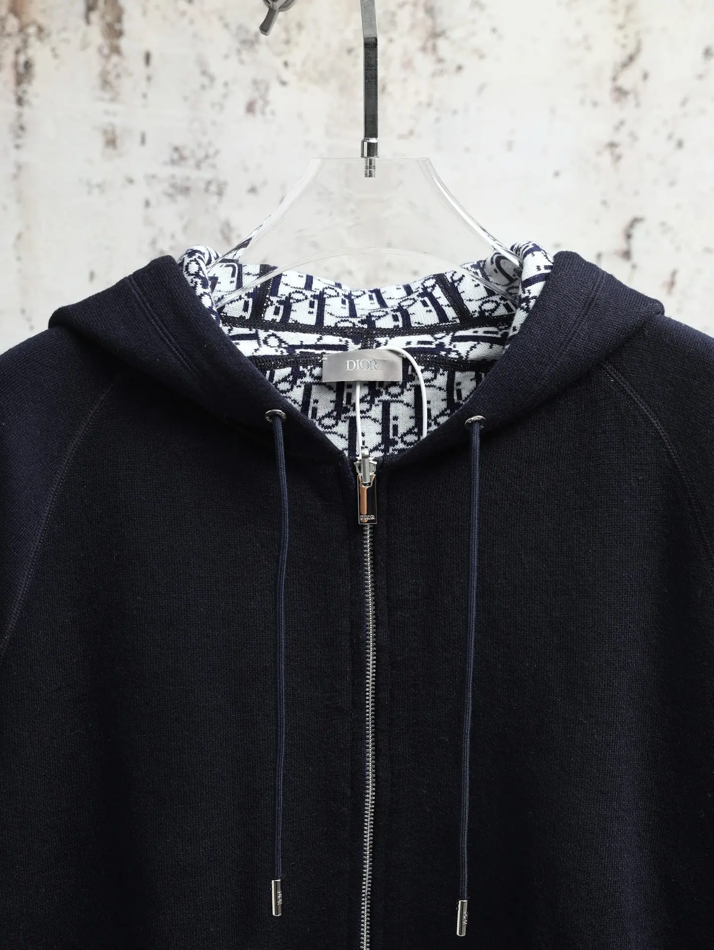 Oblique Lined Zip-Up Hooded Jacket D34520598 — view 8