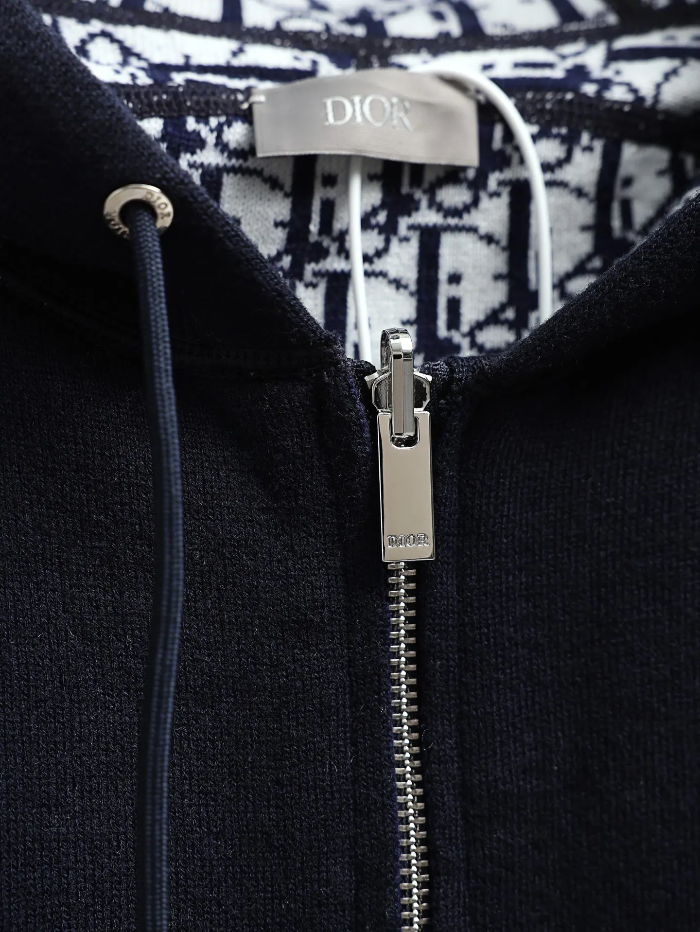 Oblique Lined Zip-Up Hooded Jacket D34520598 — view 9