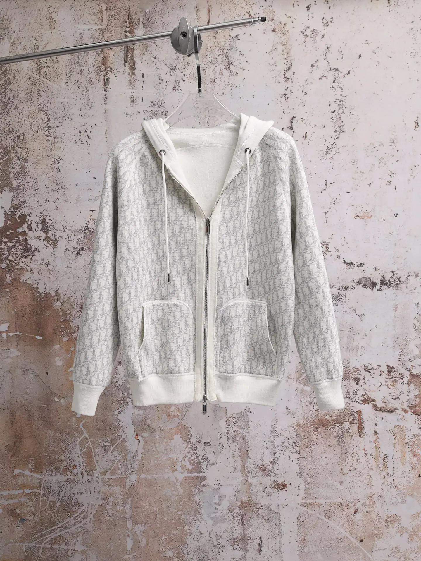 Oblique Lining Zip-Up Hooded Sweatshirt D34520600 — view 3