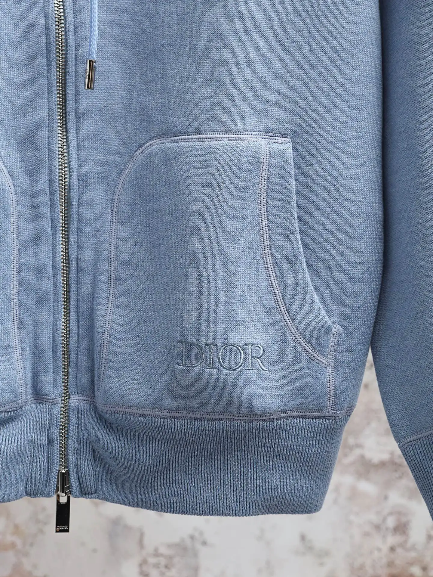 Oblique Lining Zip-Up Hooded Sweatshirt D34520599 — view 5