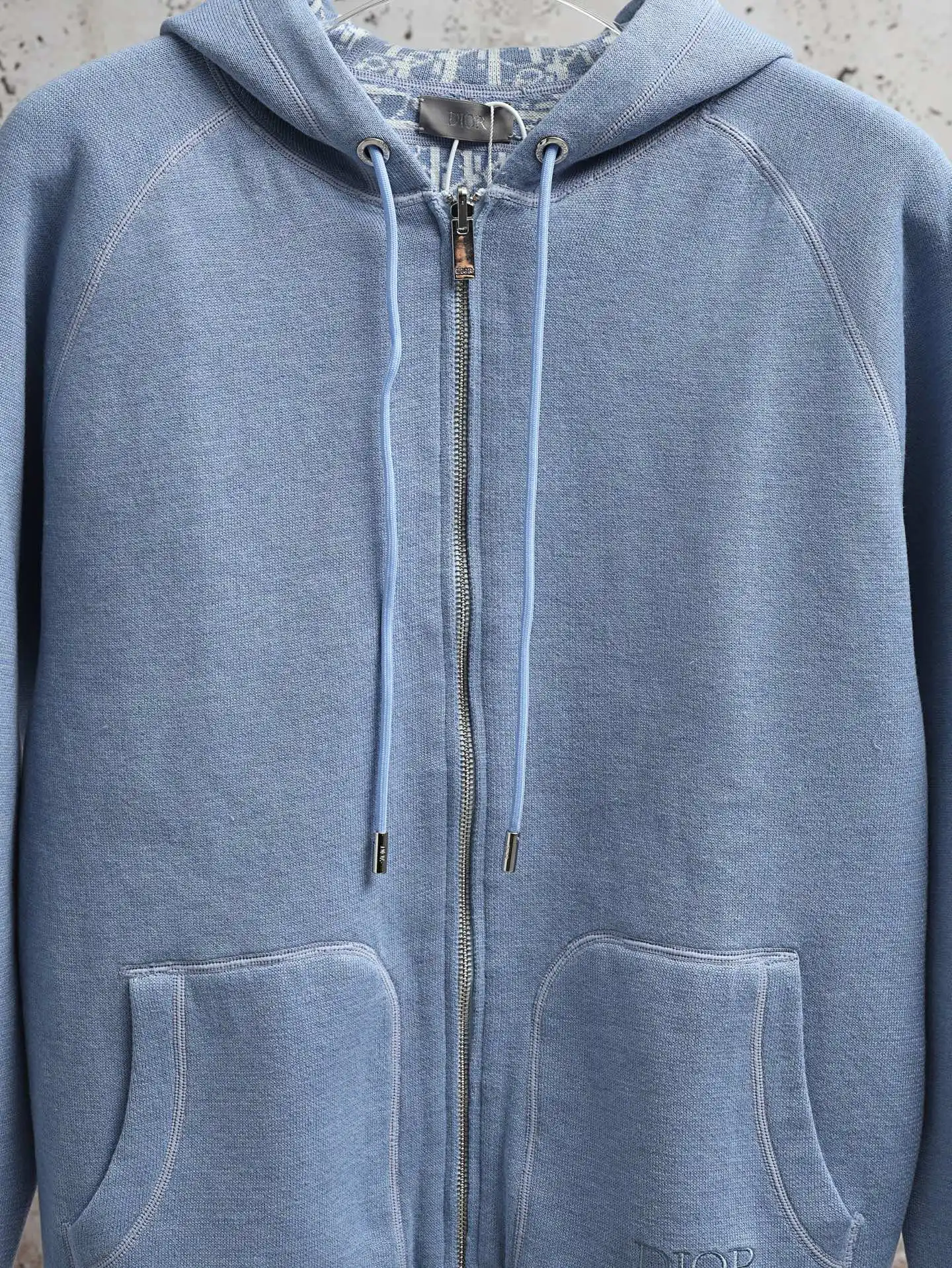 Oblique Lining Zip-Up Hooded Sweatshirt D34520599 — view 6