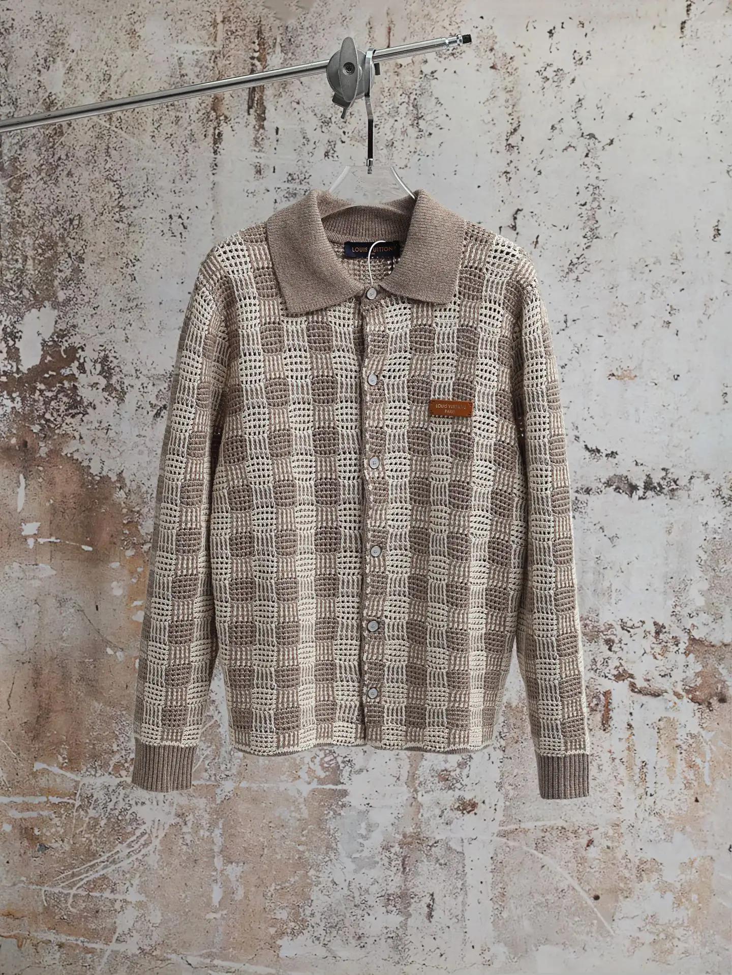 Damier Crochet Knit Cardigan D34520590