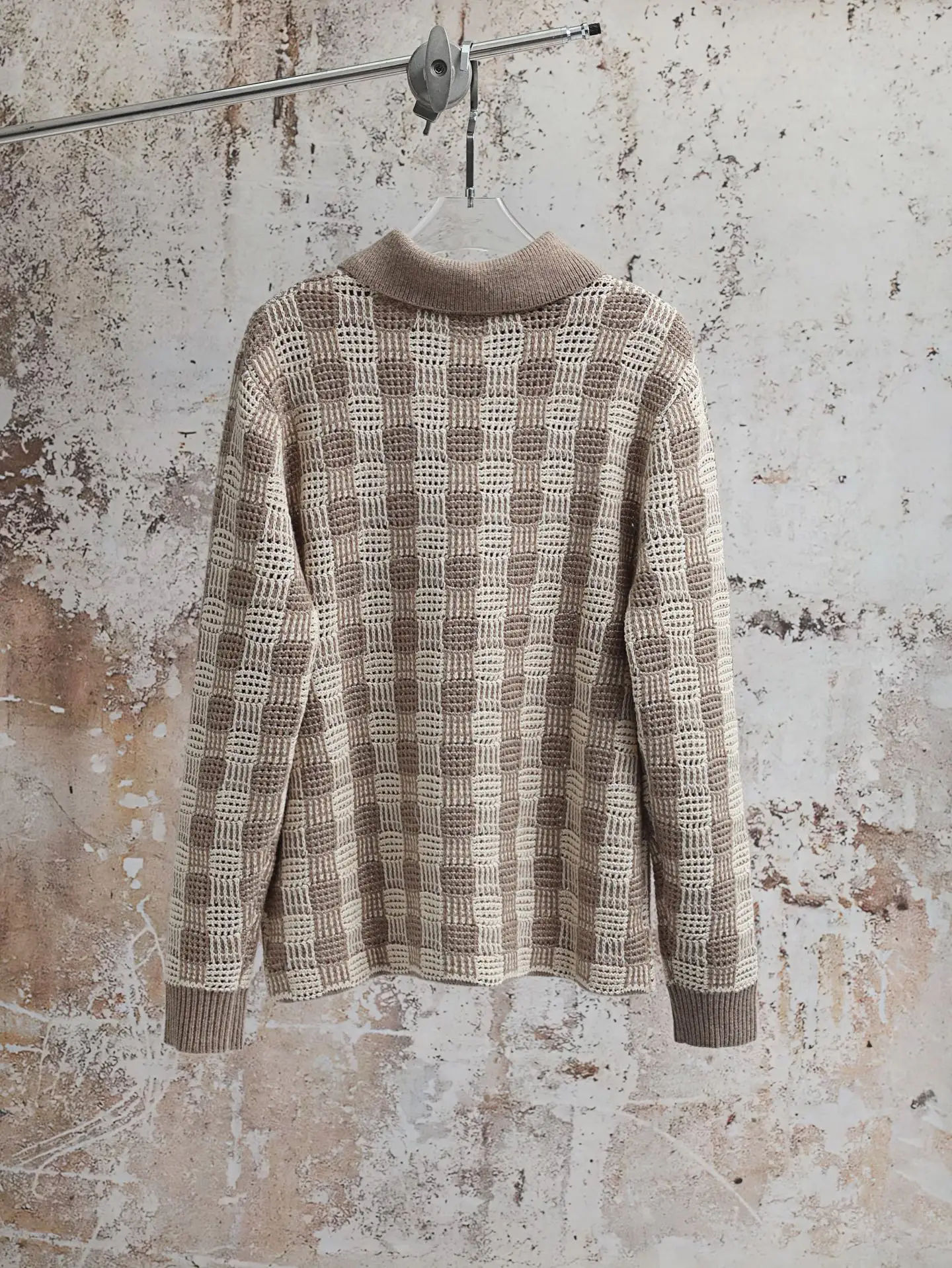 Damier Crochet Knit Cardigan D34520590 — view 2