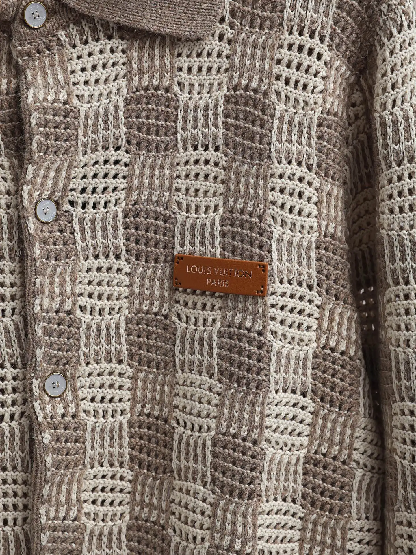 Damier Crochet Knit Cardigan D34520590 — view 3