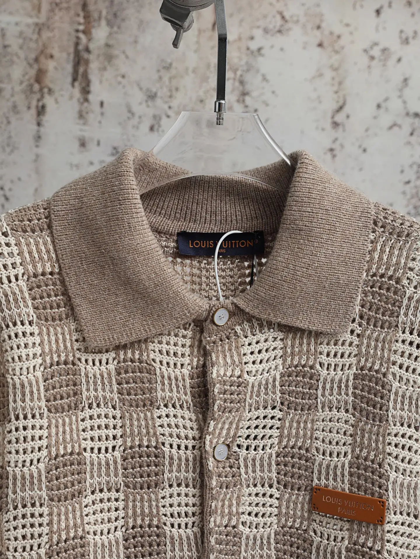 Damier Crochet Knit Cardigan D34520590 — view 4