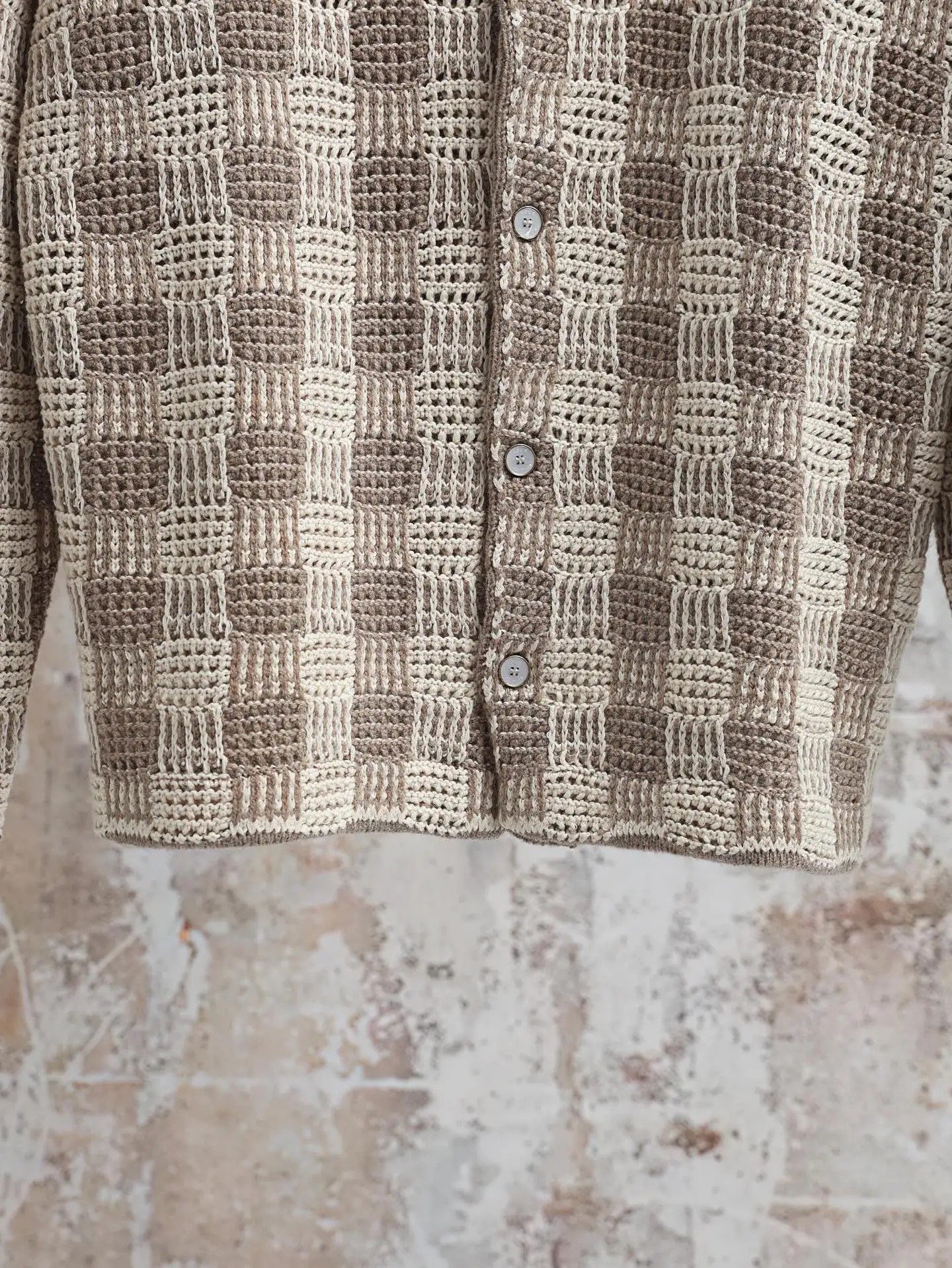 Damier Crochet Knit Cardigan D34520590 — view 5
