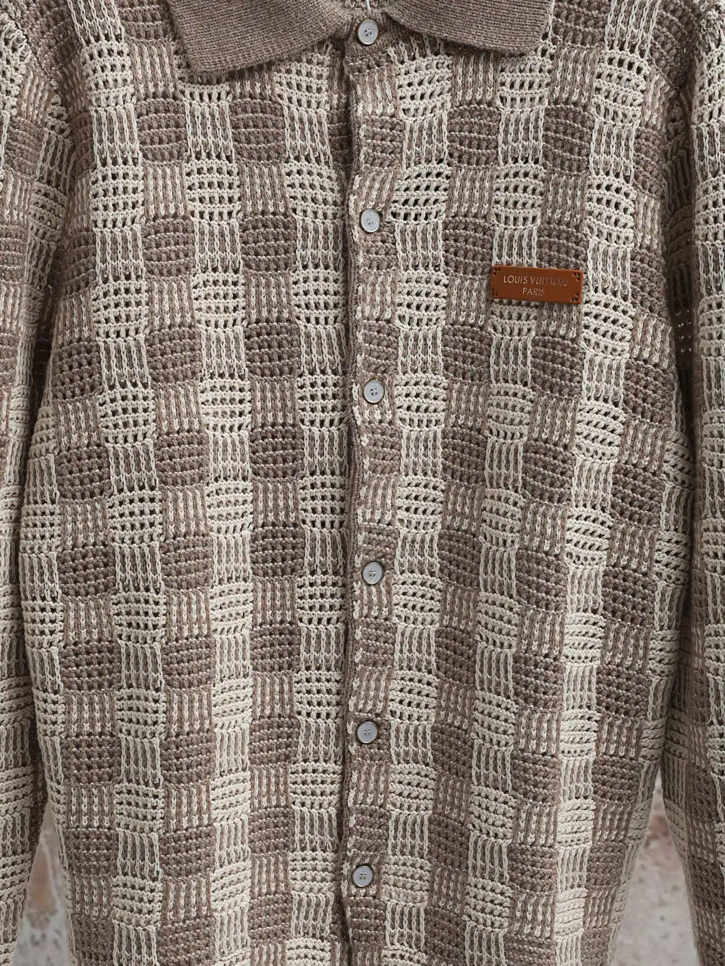 Damier Crochet Knit Cardigan D34520590 — view 6