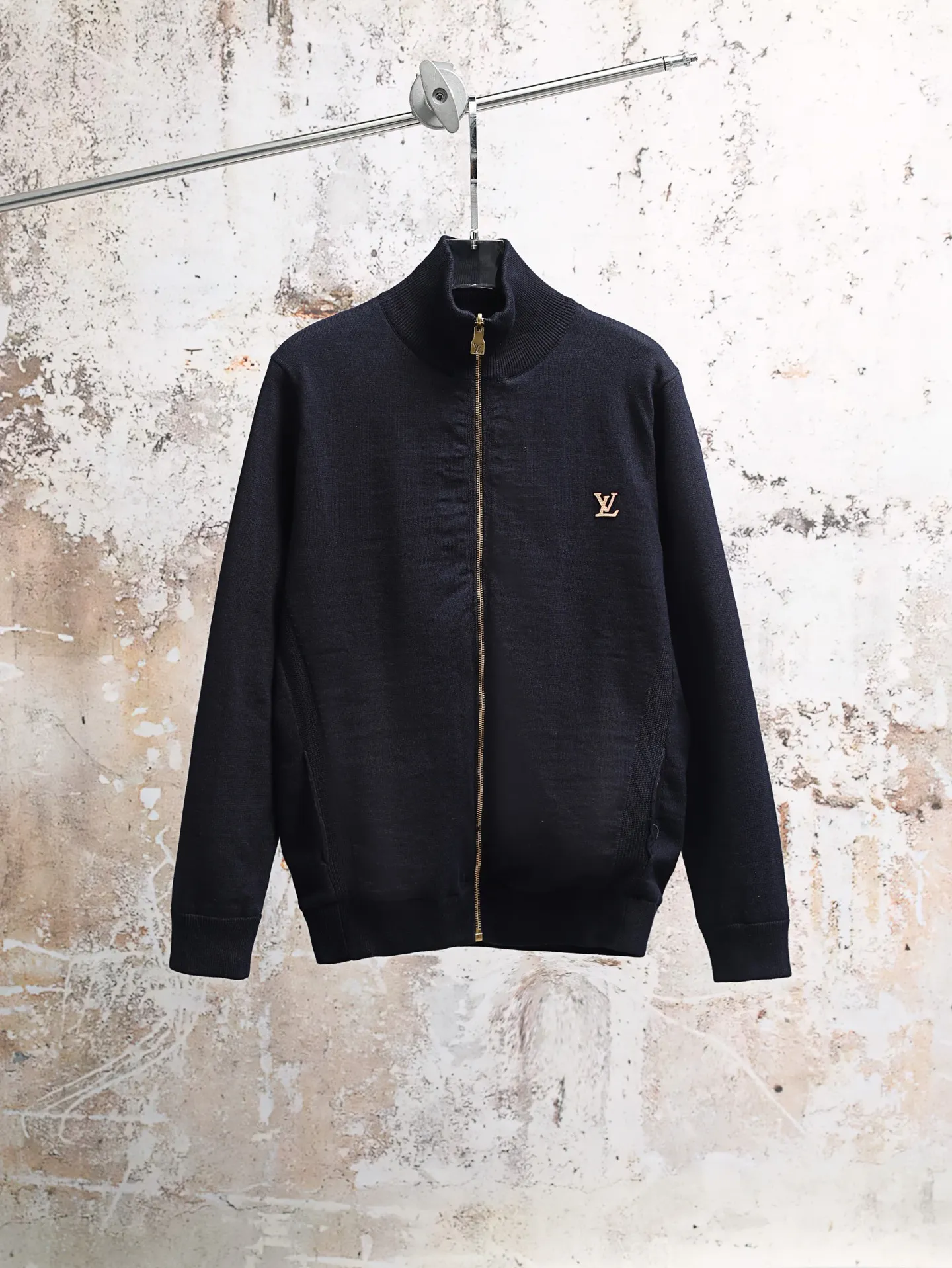 Reversible Monogram Mixed-Media Zip-Up Sweatshirt D38020634