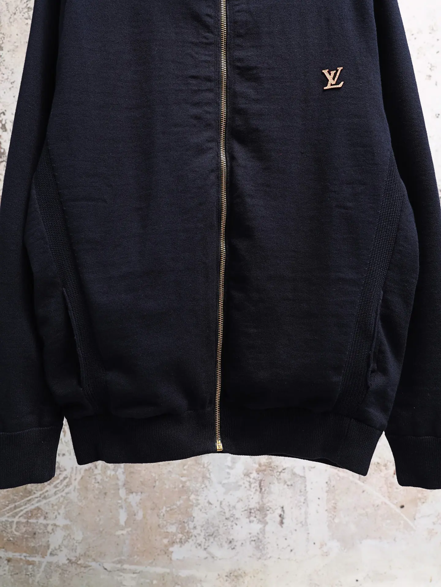 Reversible Monogram Mixed-Media Zip-Up Sweatshirt D38020634 — view 6