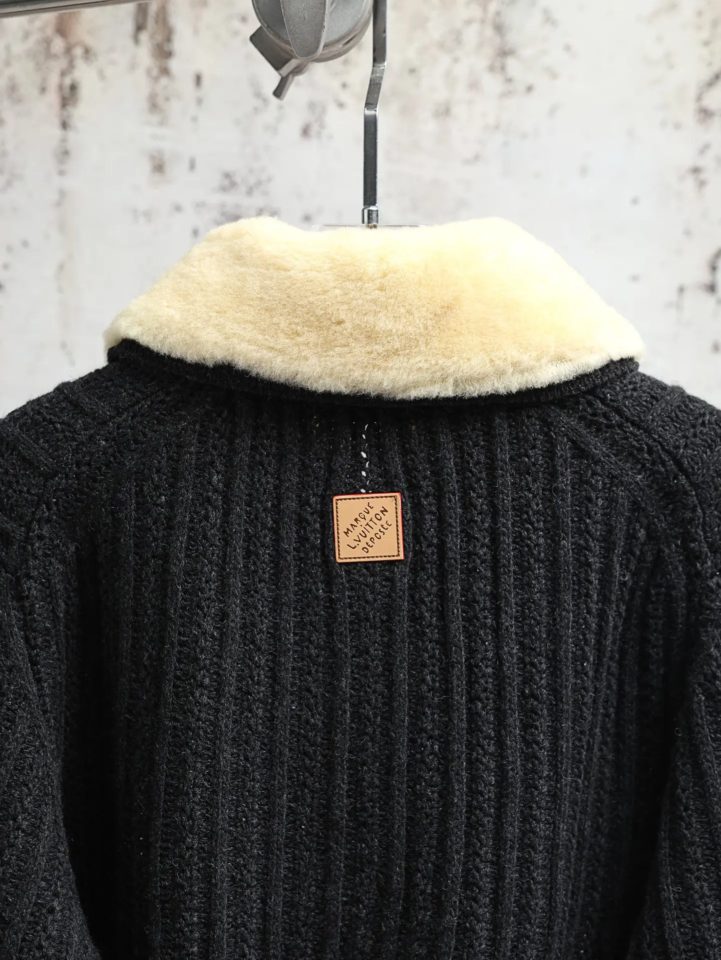 Shearling-Collar Wool and Cashmere Ribbed Blouson D44020606 — view 5