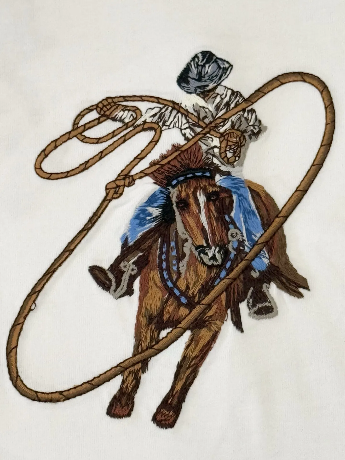 Cowboy Embroidered Cotton T-Shirt D14513055 — view 4