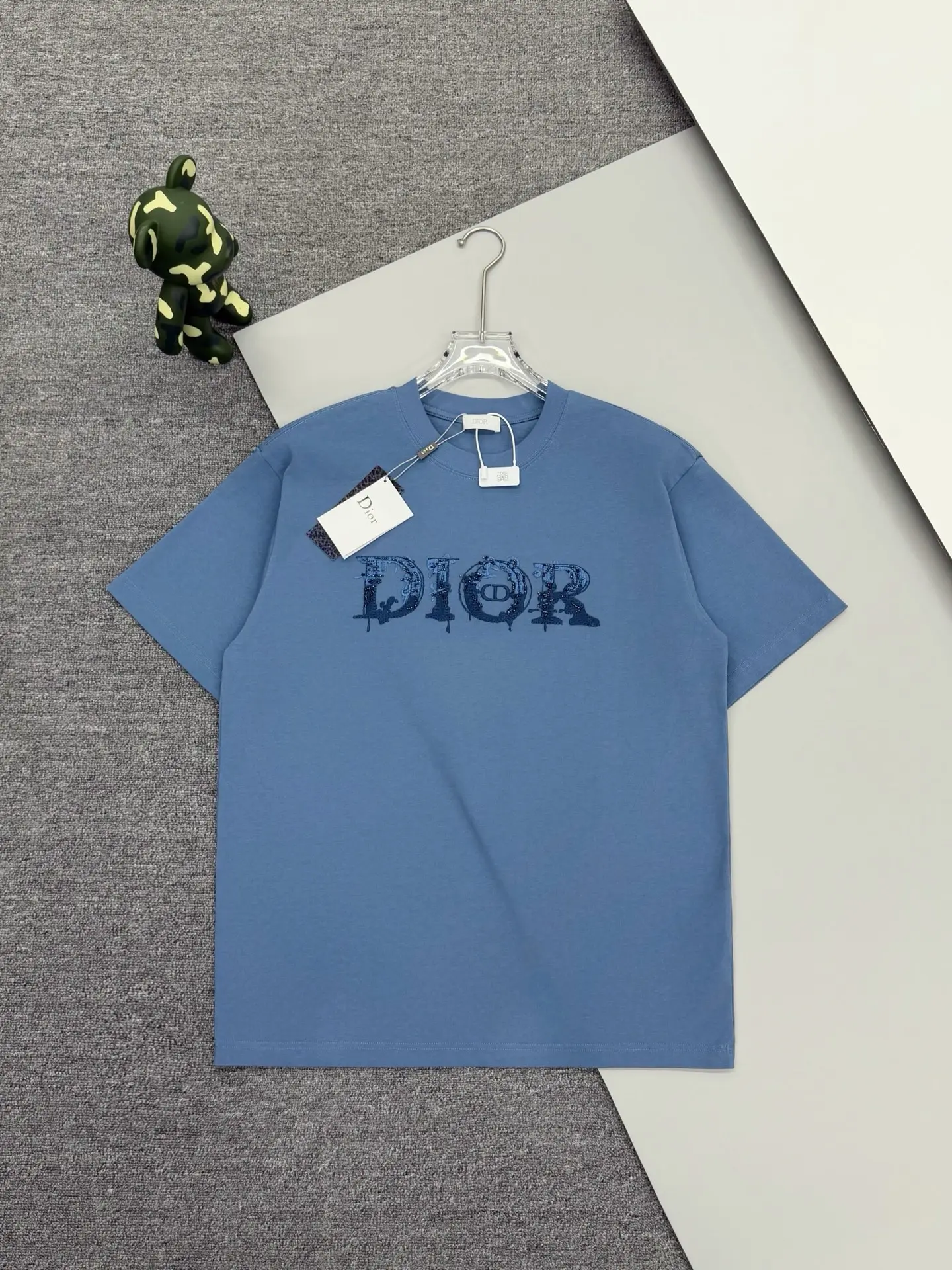 Beaded Logo Embroidery Cotton T-Shirt D15013240