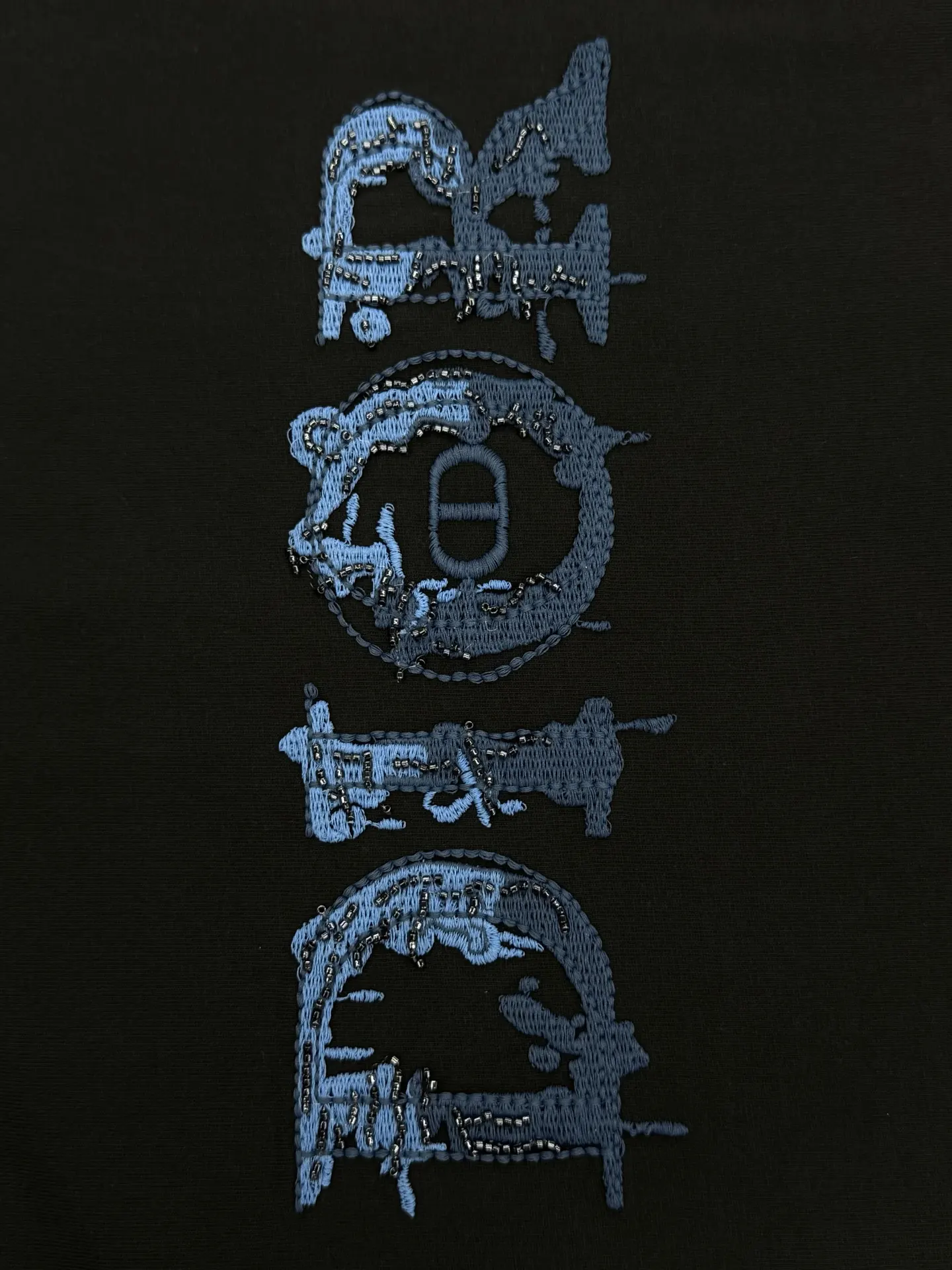 Beaded Logo Embroidery Cotton T-Shirt D15013239 — view 4