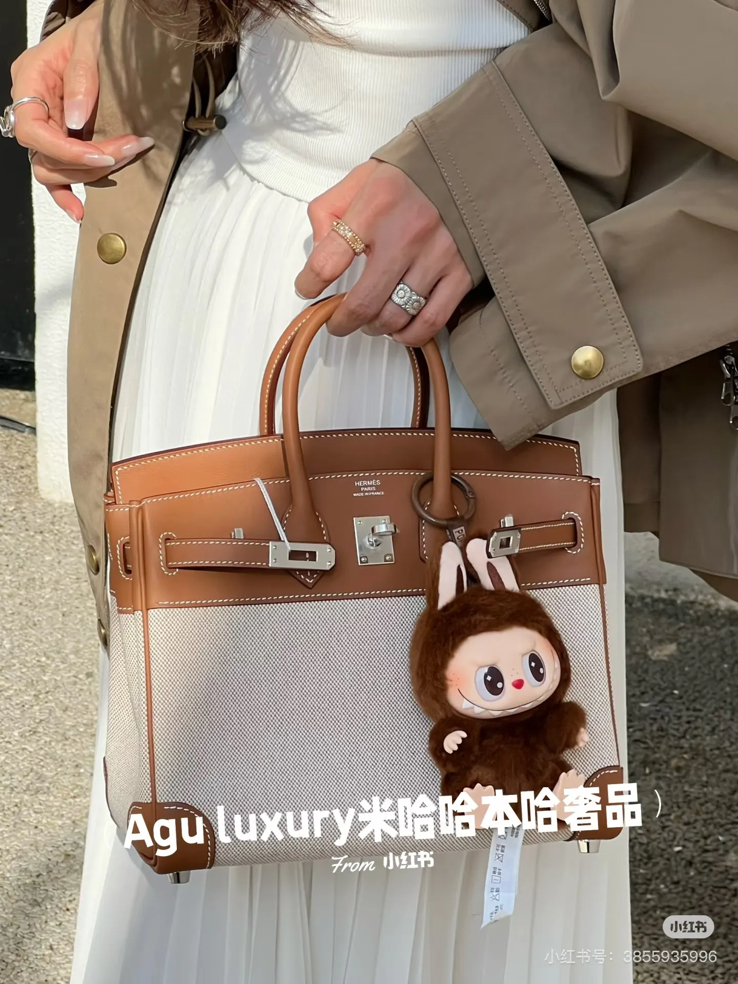 Birkin Canvas & Leather Top-Handle Bag D59017775 — view 8