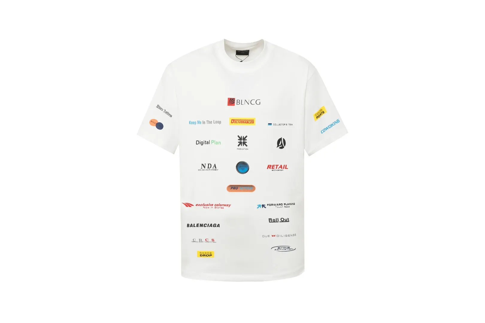 Multi-Logo Graphic Print Oversized T-Shirt D11518657