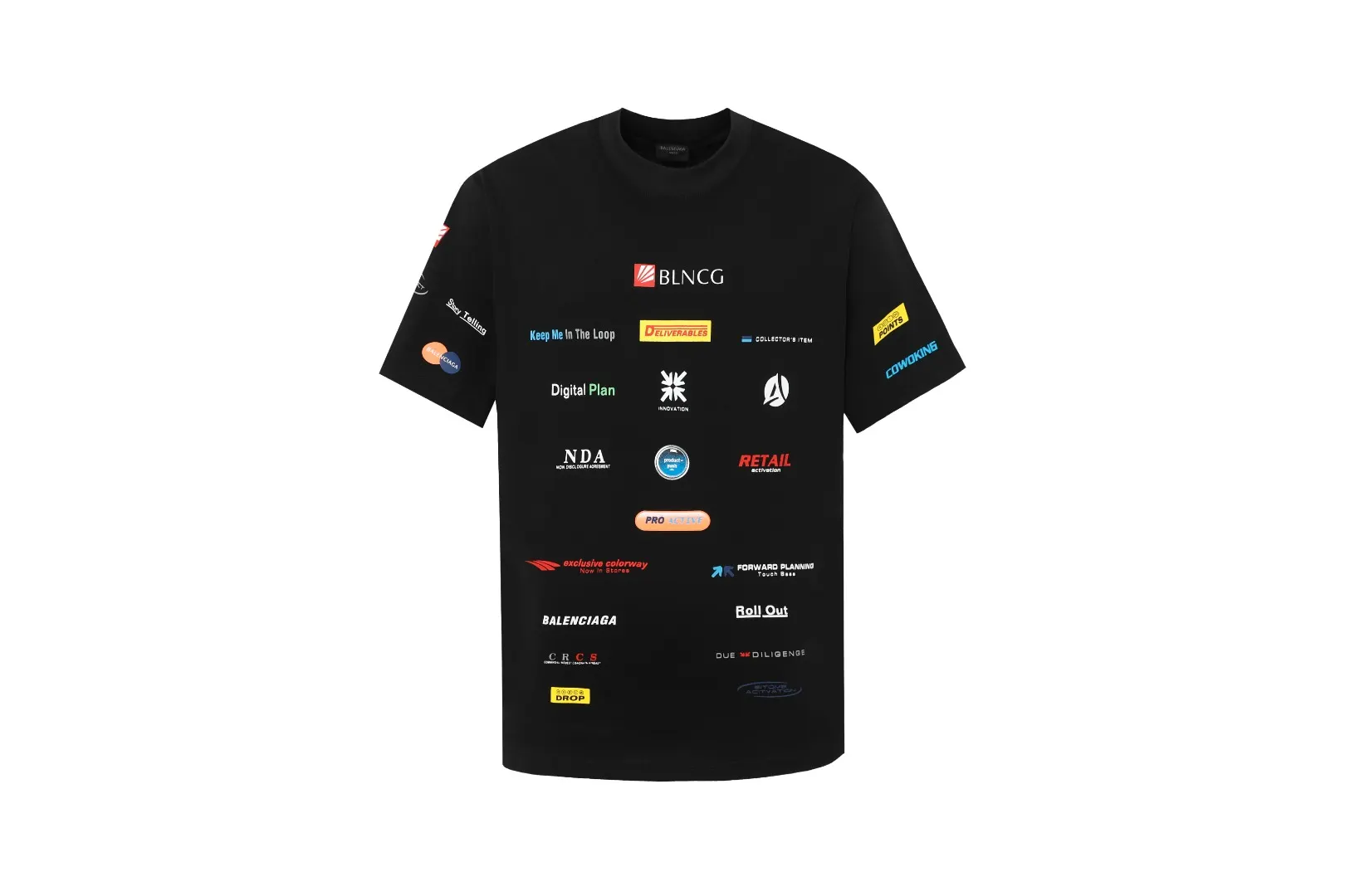 Multi-Logo Graphic Print Oversized T-Shirt D11518656
