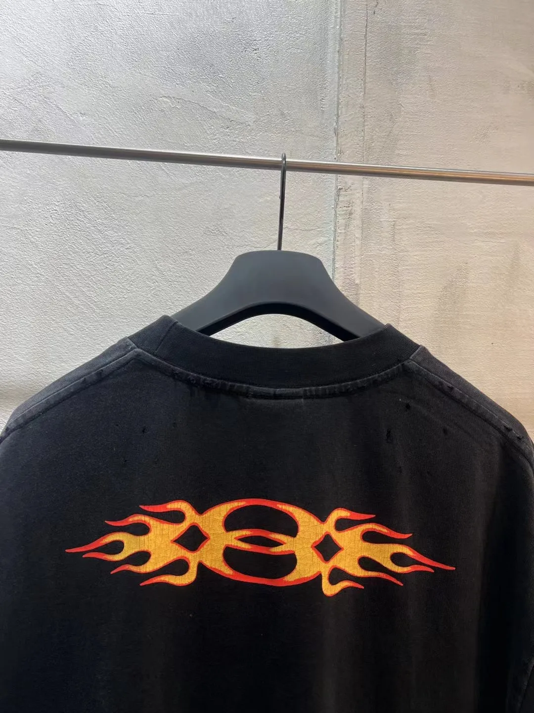 Flame Graphic Oversized Cotton T-Shirt D11518655 — view 4