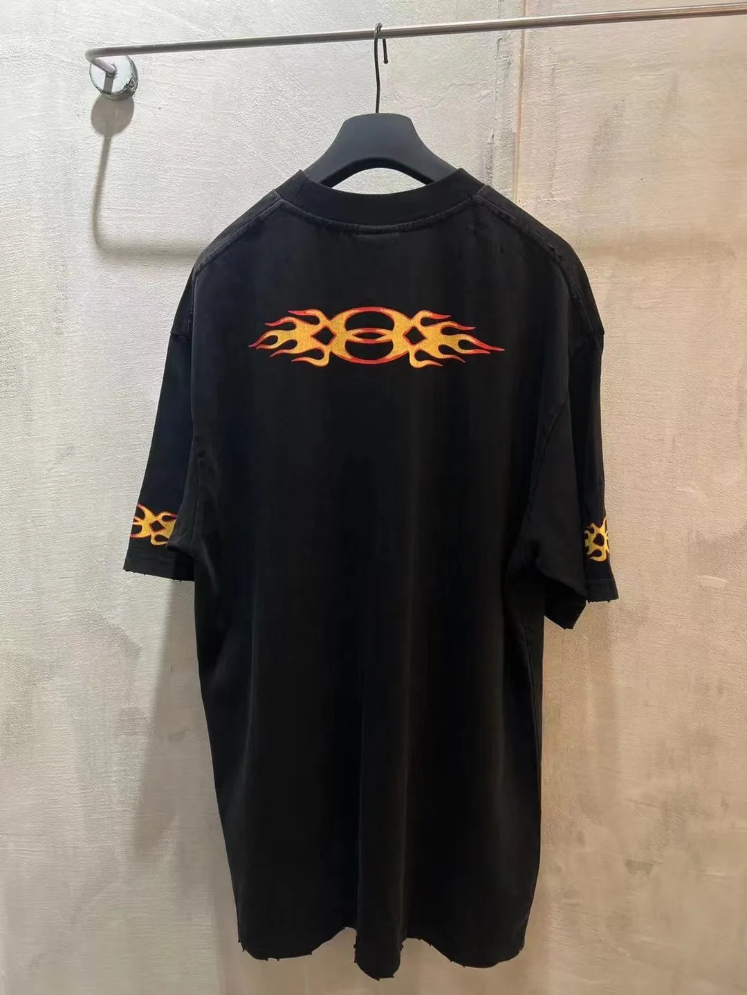 Flame Graphic Oversized Cotton T-Shirt D11518655 — view 7