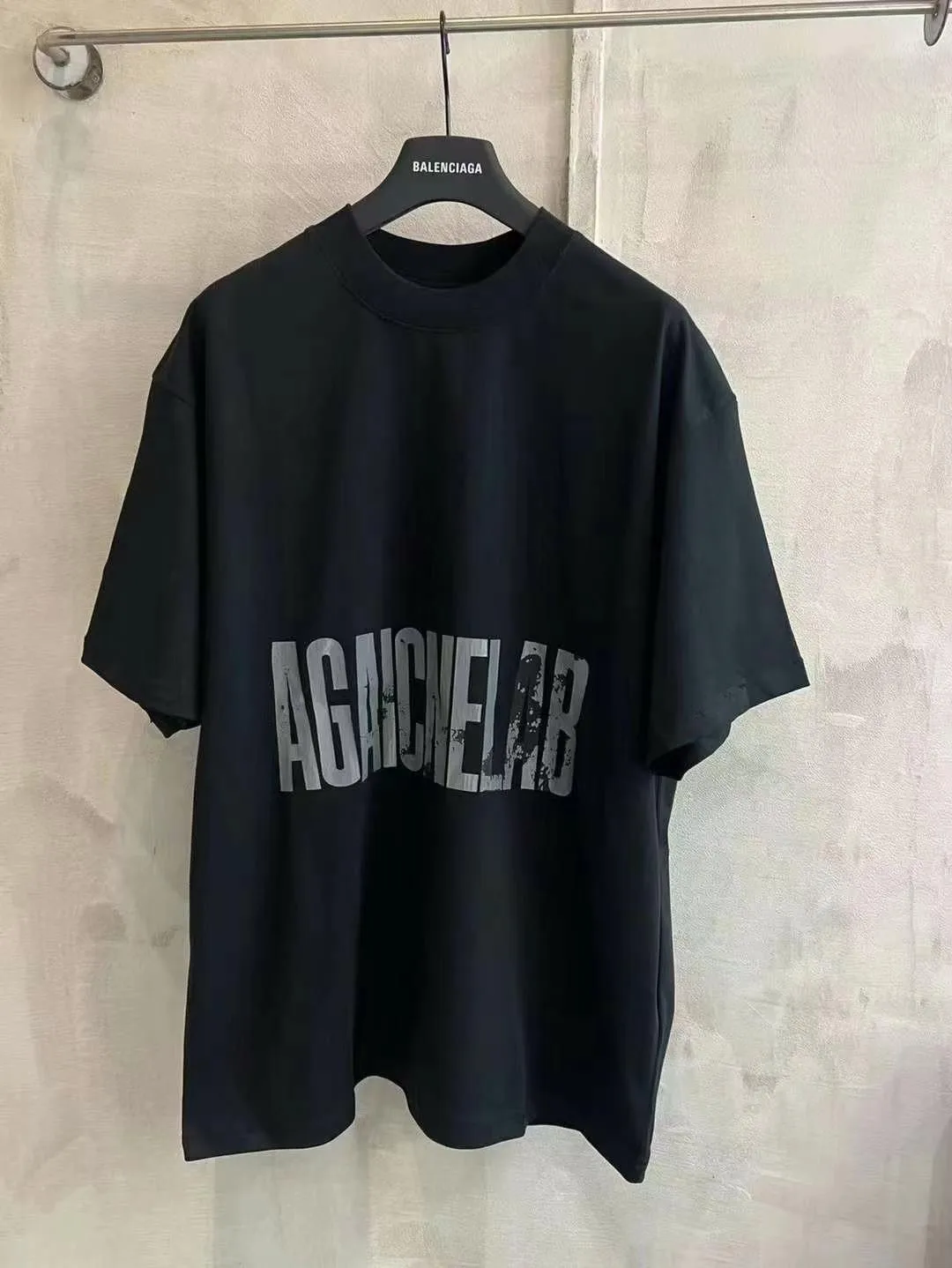 Distressed Logo Print Oversized T-Shirt D16018669