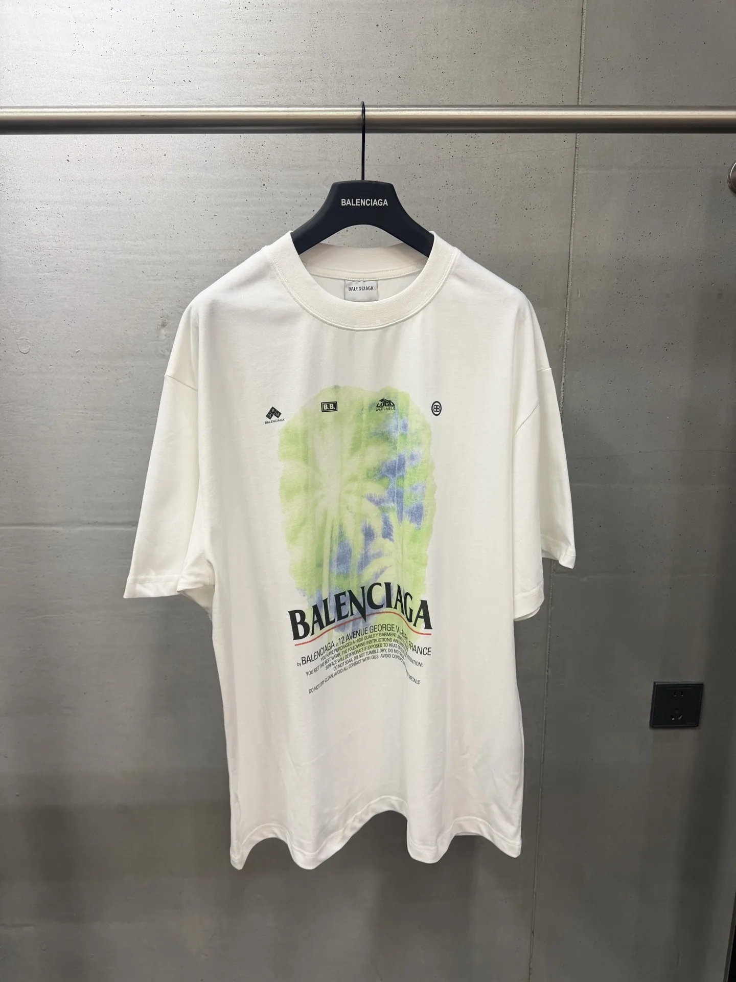 Palm Tree Graphic Print Oversized T-Shirt D15518687