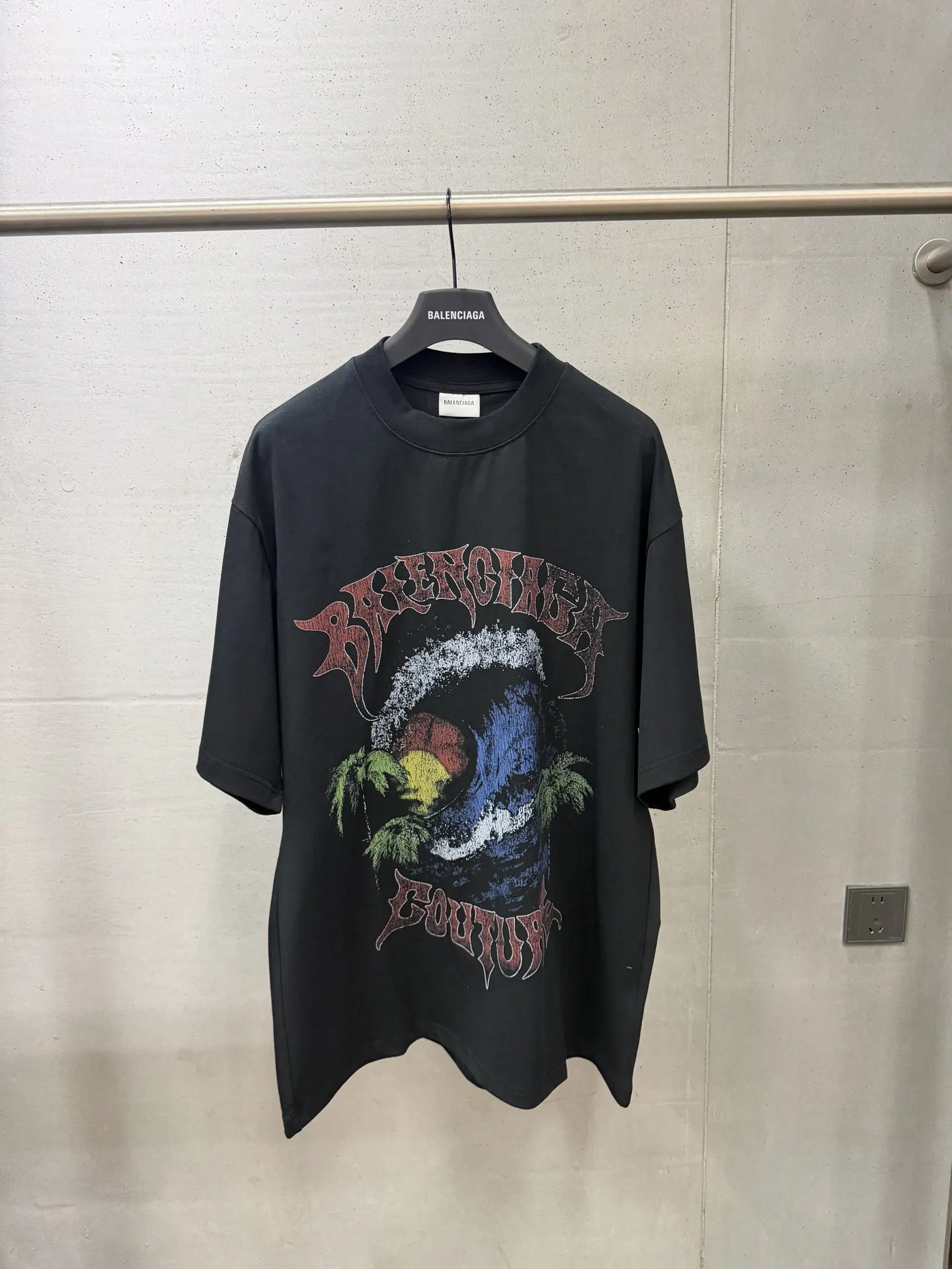 Sunset Wave Graphic Oversized T-Shirt D15518714