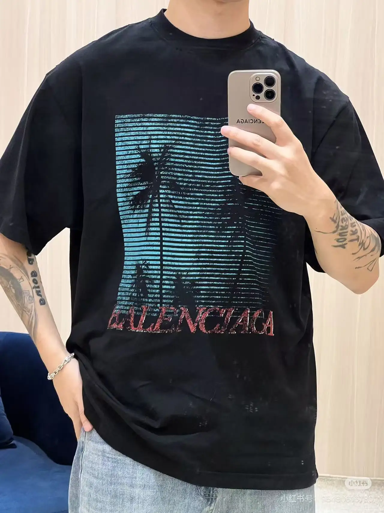 Palm Tree Graphic Print T-Shirt D15518684 — view 7