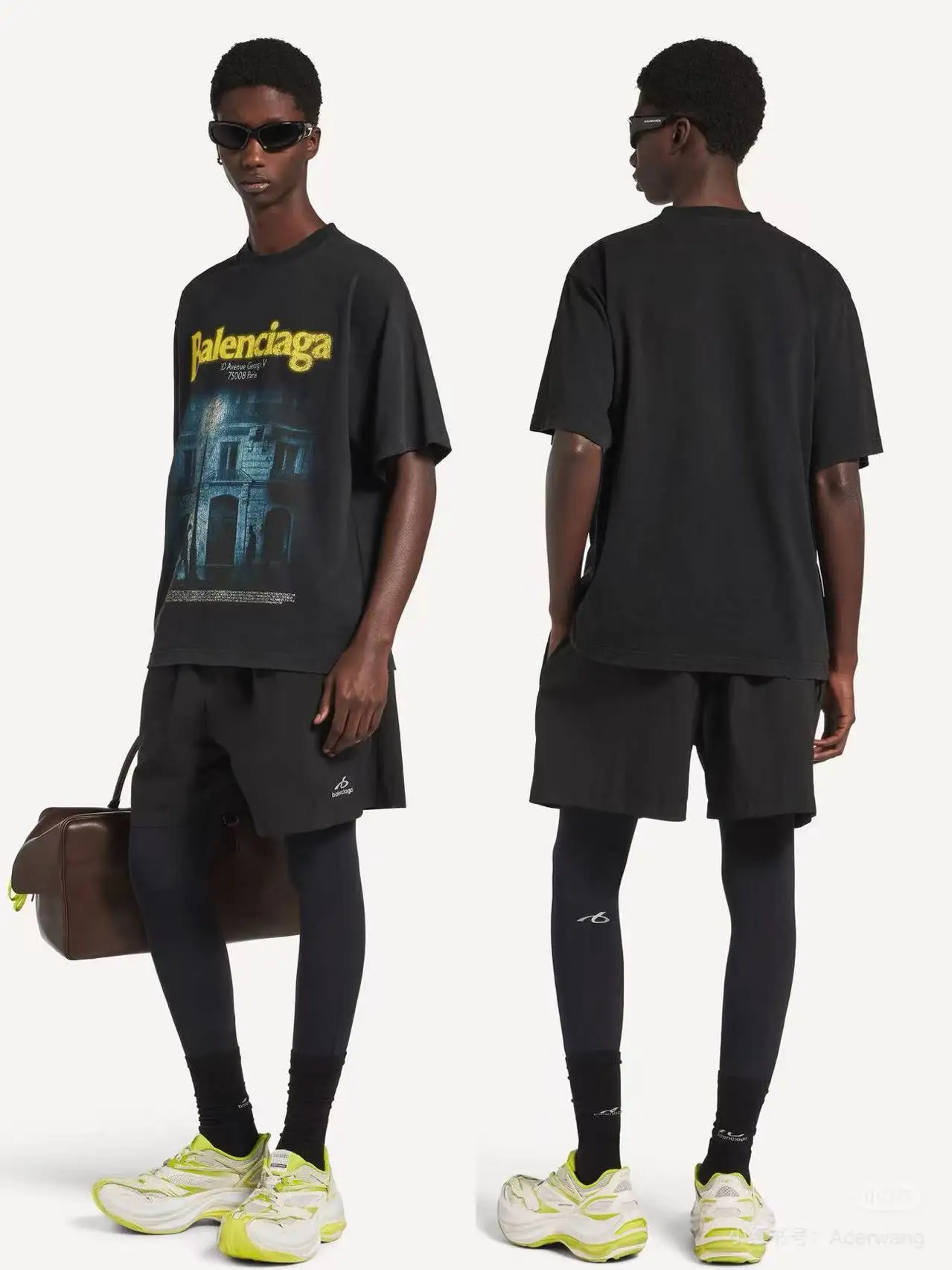 Nightscape Graphic Print Oversized T-Shirt D15518680
