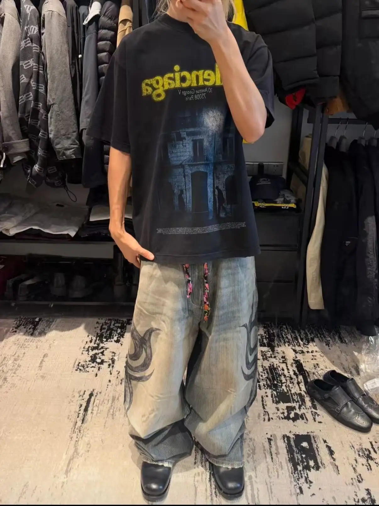 Nightscape Graphic Print Oversized T-Shirt D15518680 — view 5