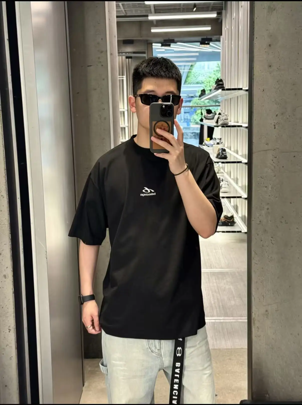 Reflective Micro Logo Oversized T-Shirt D14518679