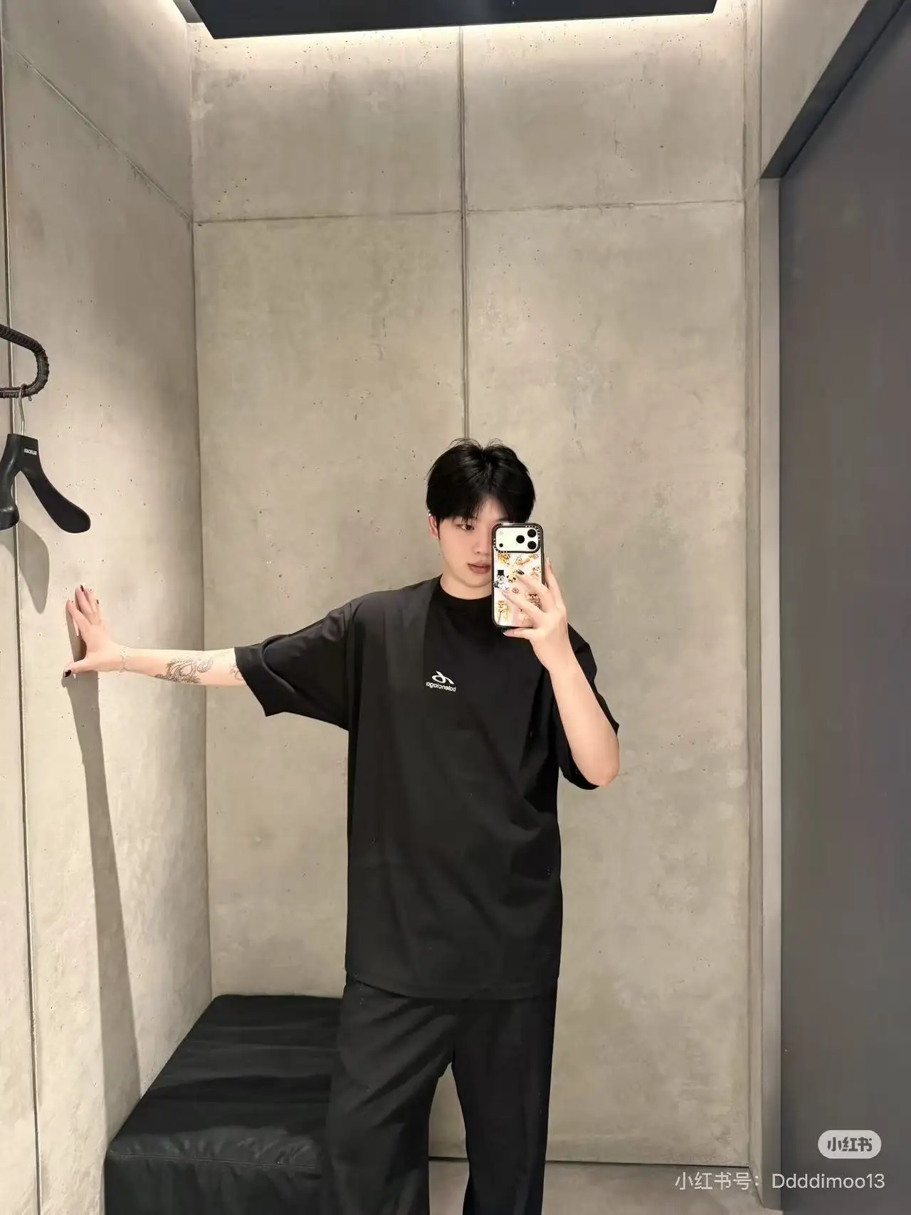 Reflective Micro Logo Oversized T-Shirt D14518679 — view 5