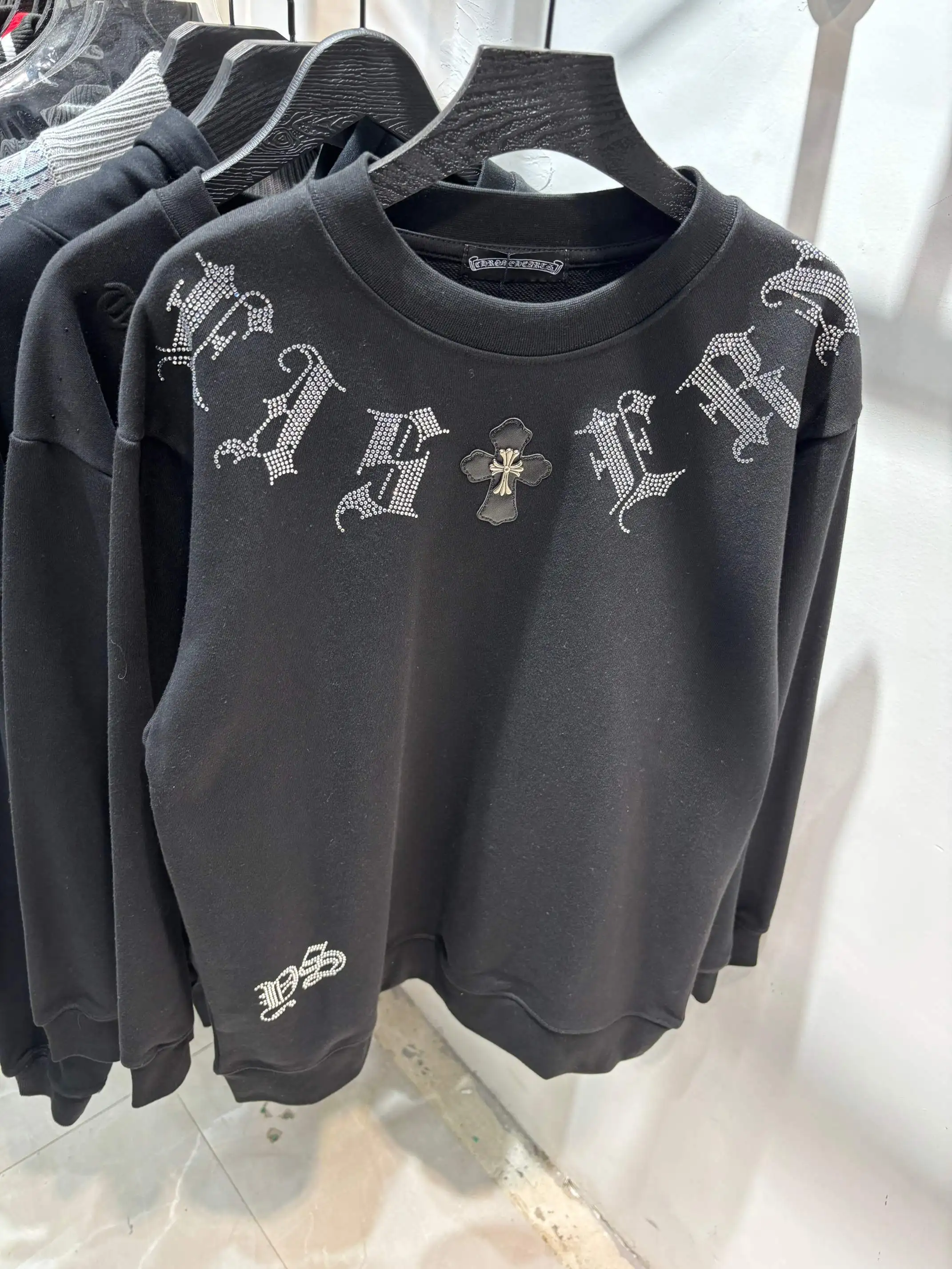 Rhinestone Logo Cotton-Jersey Sweatshirt D19513445