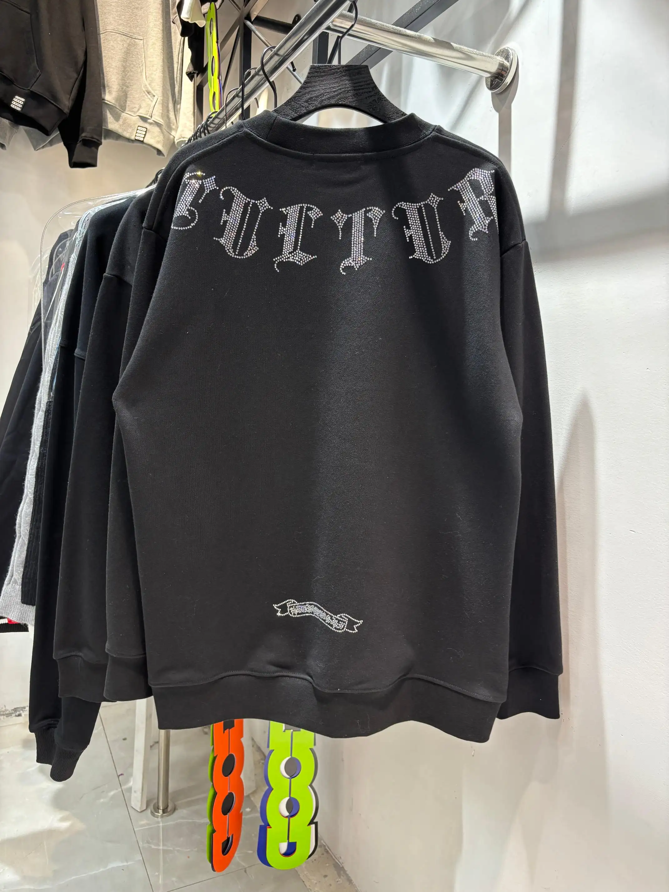 Rhinestone Logo Cotton-Jersey Sweatshirt D19513445 — view 2