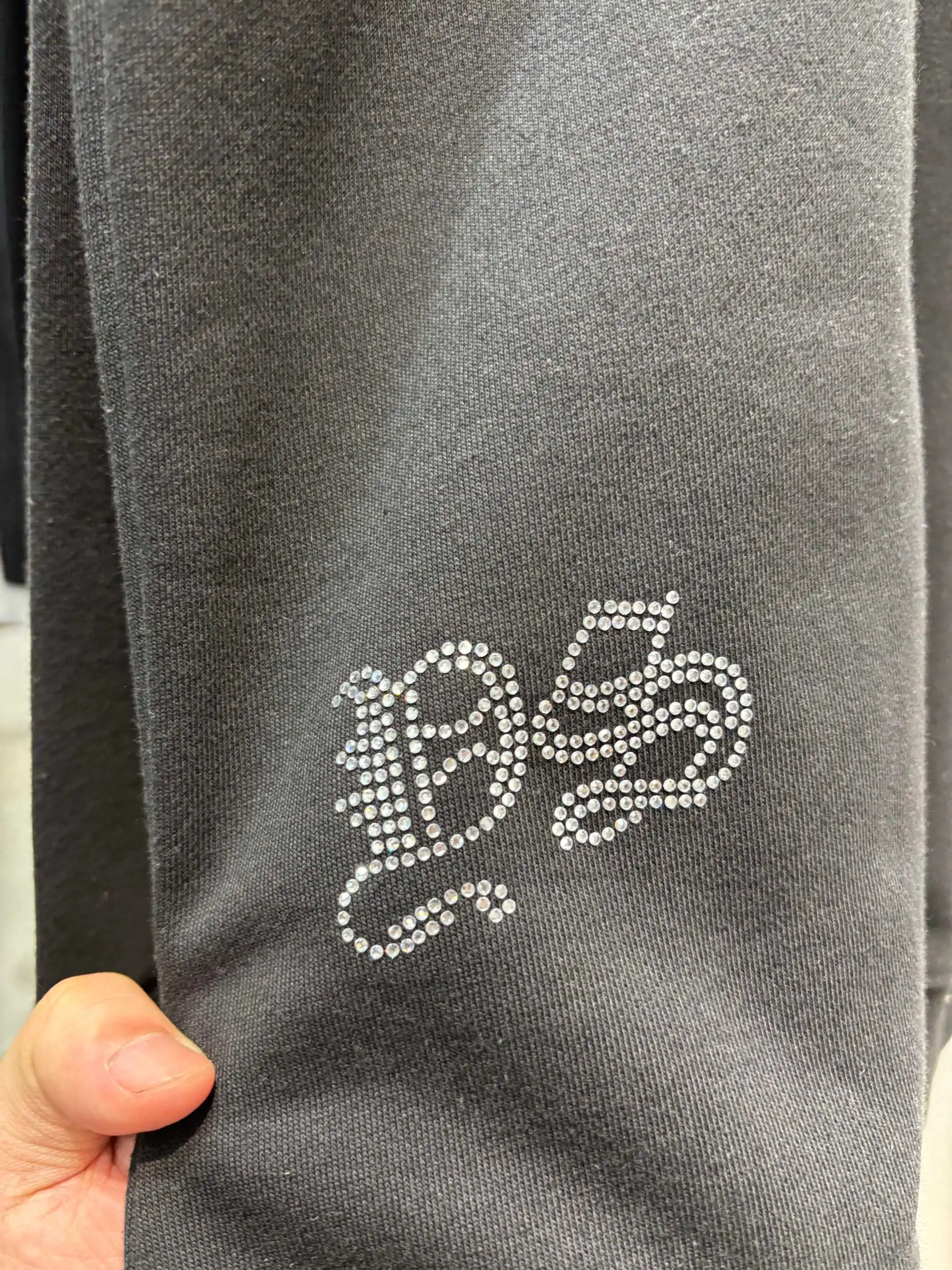 Rhinestone Logo Cotton-Jersey Sweatshirt D19513445 — view 11