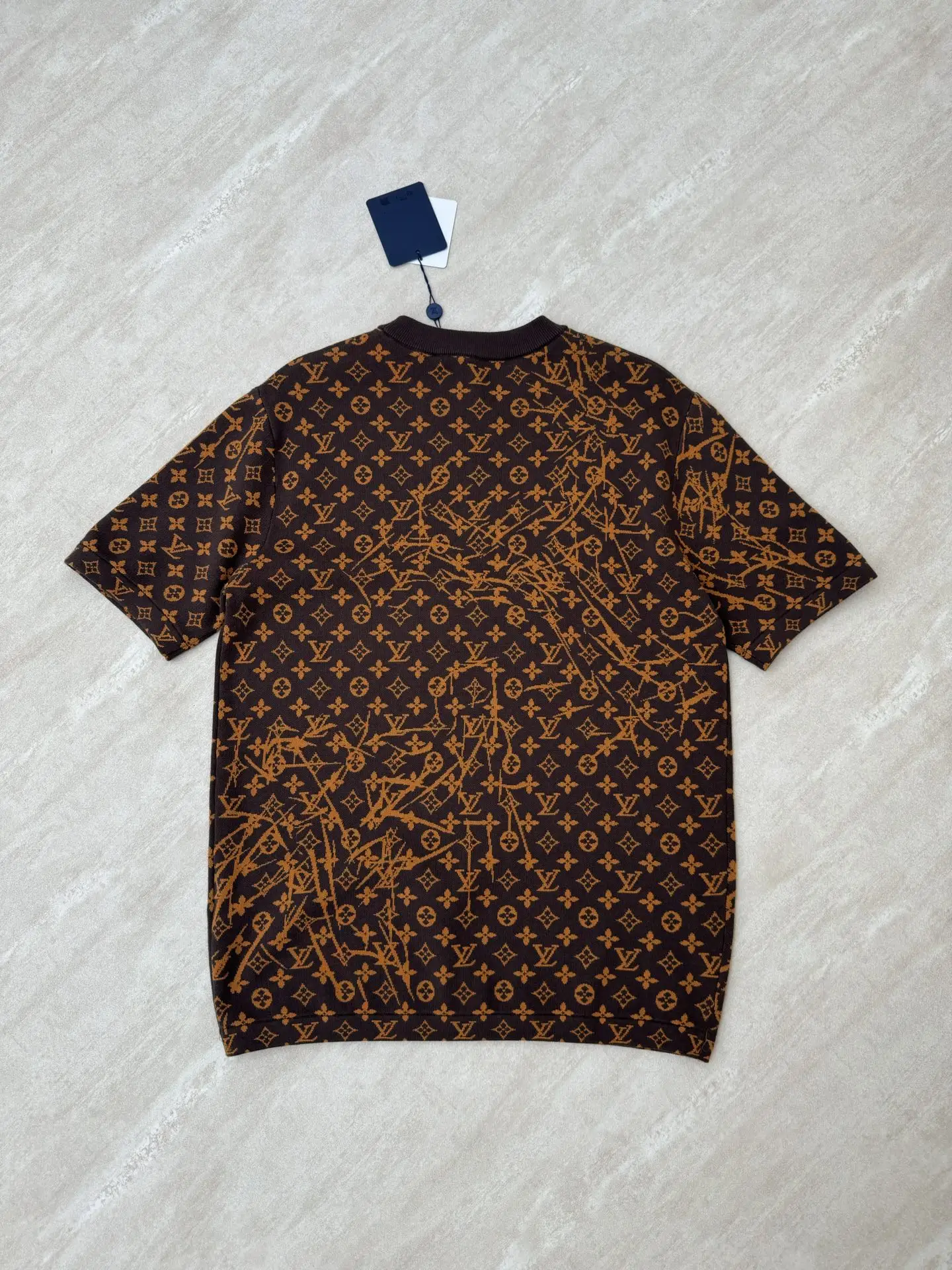Monogram Jacquard Distressed Knit T-Shirt D28019852 — view 4