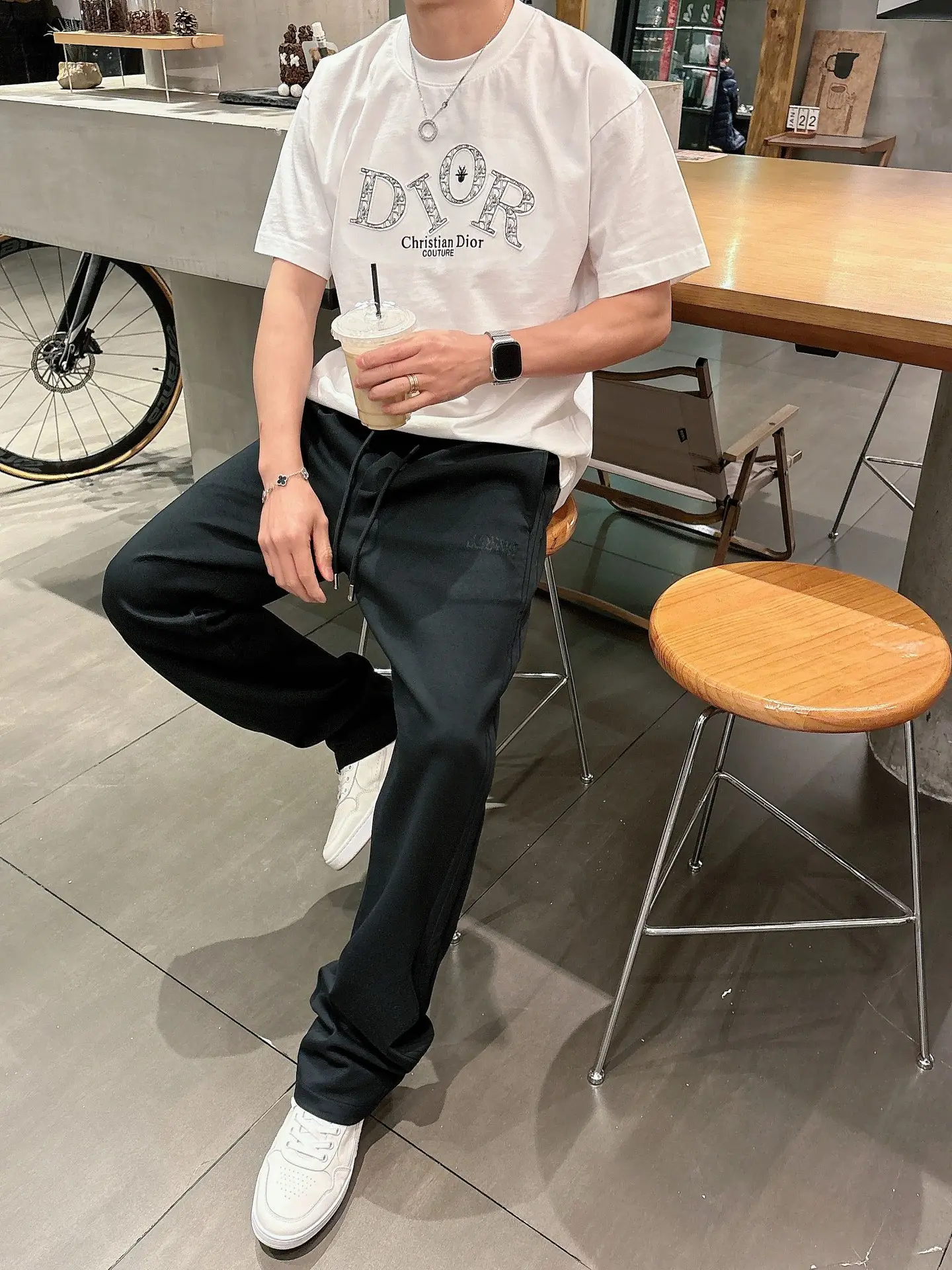 Logo-Embroidered Cotton-Blend Sweatpants D23014245 — view 4