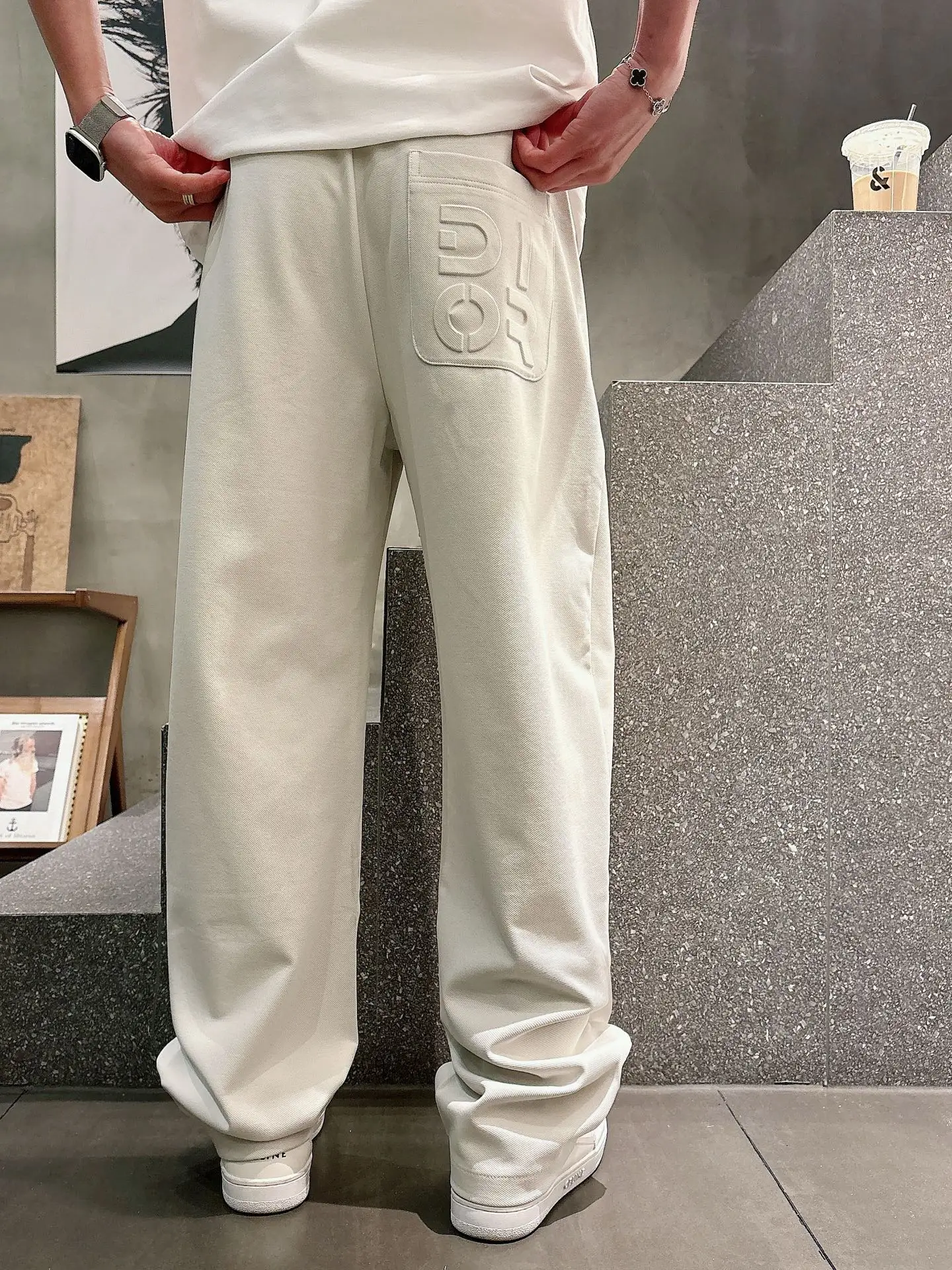 Logo-Embossed Cotton-Blend Sweatpants D21514258 — view 6