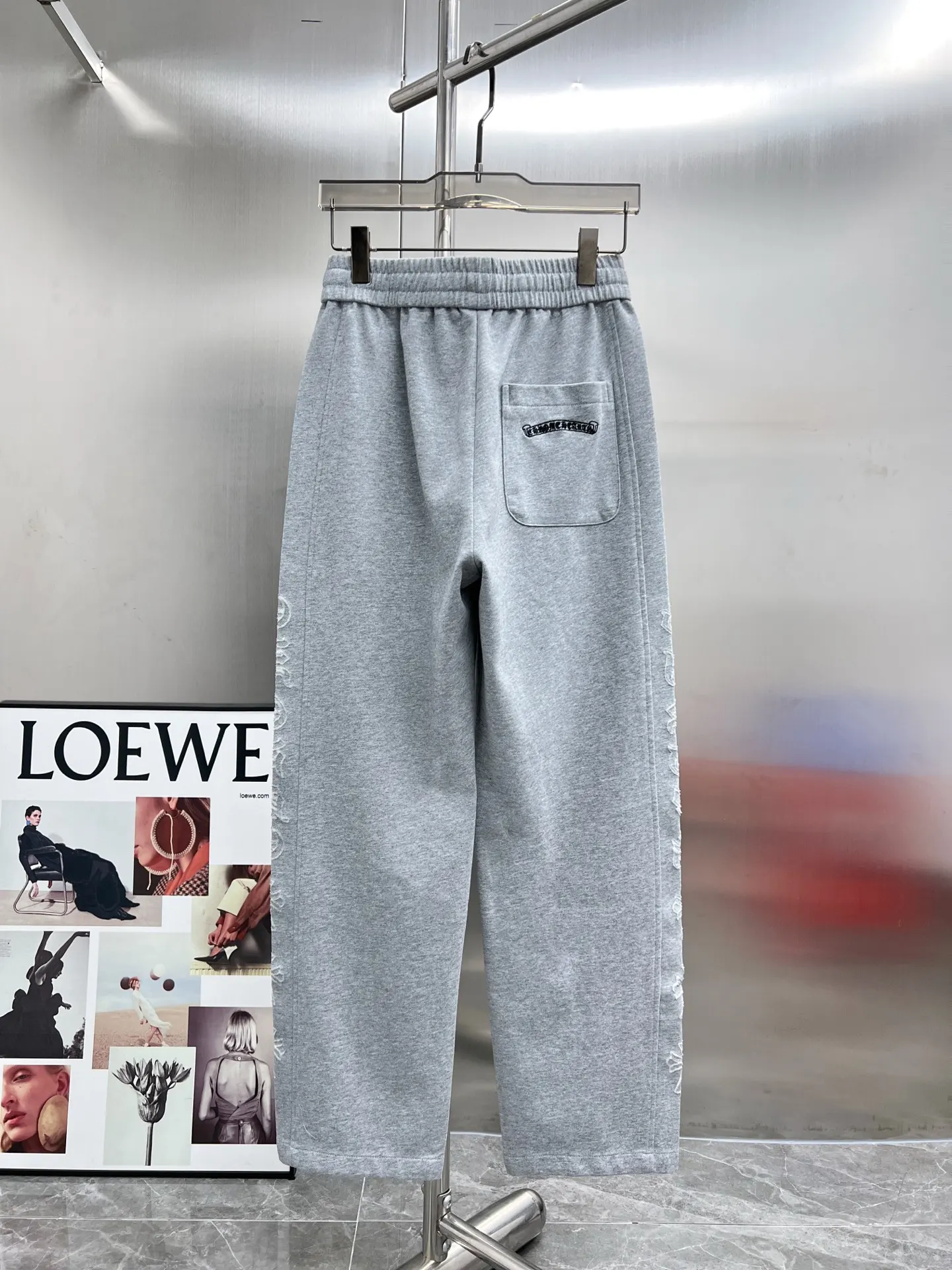 Embroidered Logo Cotton-Blend Sweatpants D23014238 — view 2