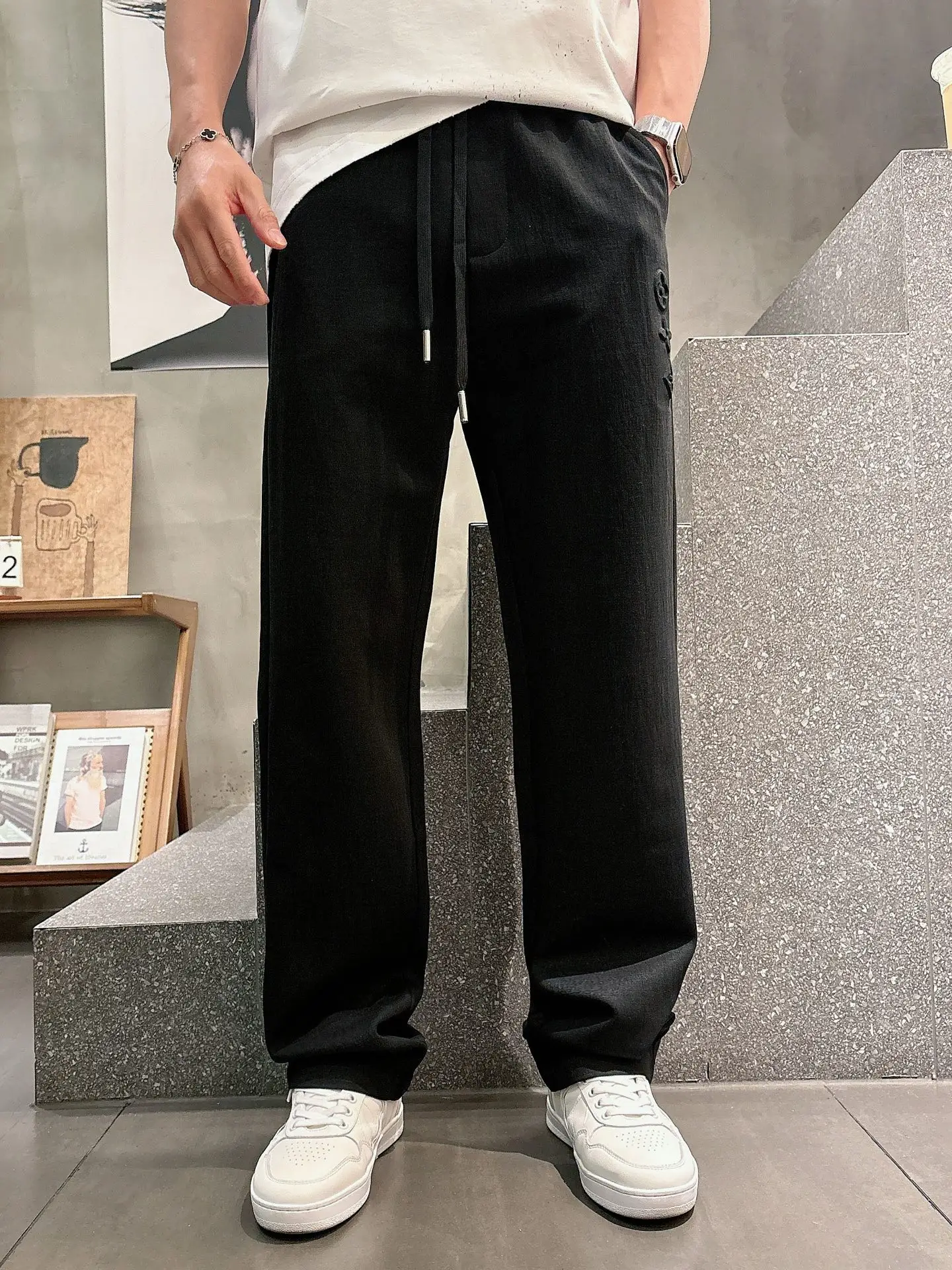 Logo-Embossed Straight-Leg Drawstring Trousers D22514247