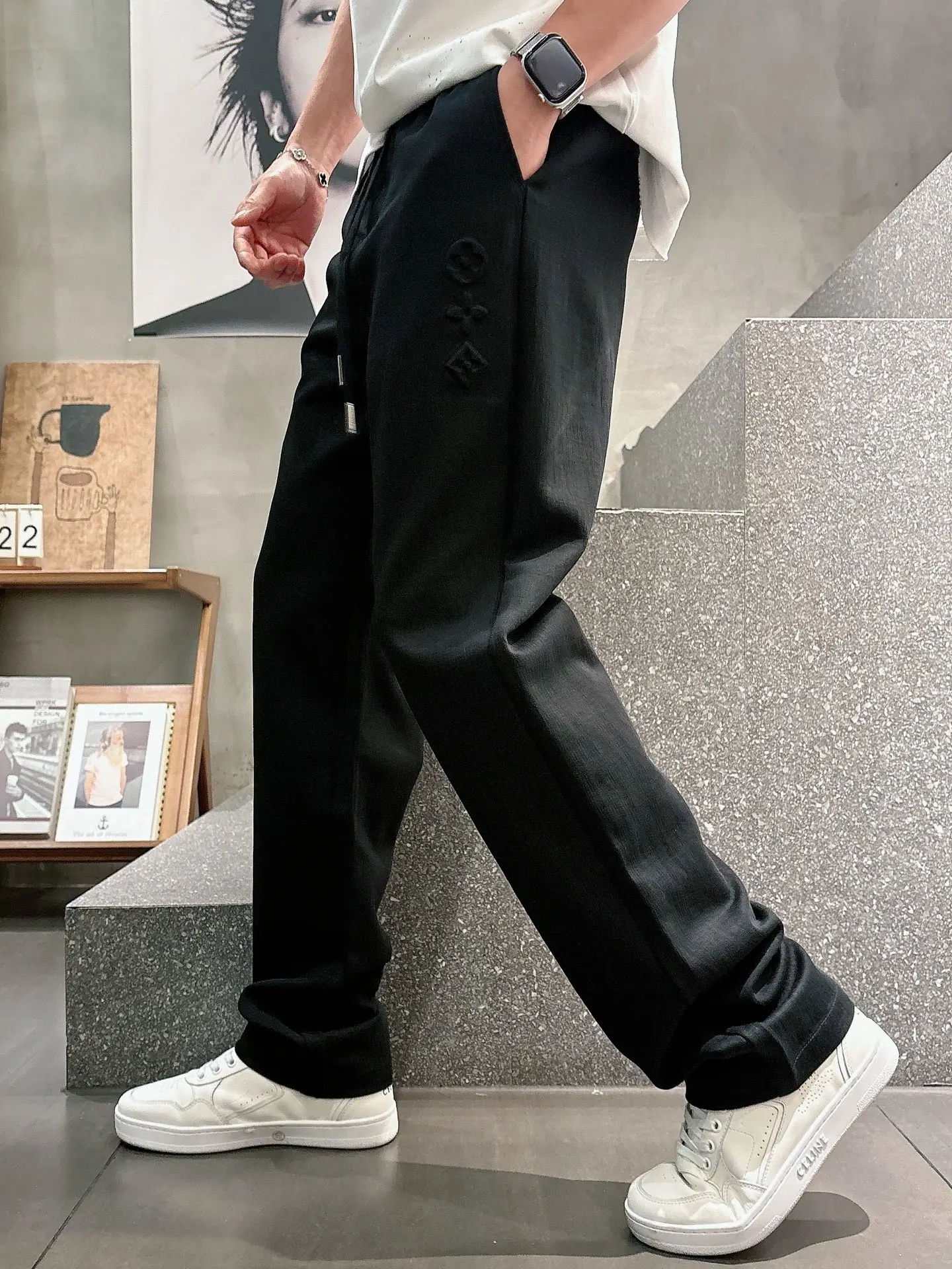 Logo-Embossed Straight-Leg Drawstring Trousers D22514247 — view 2