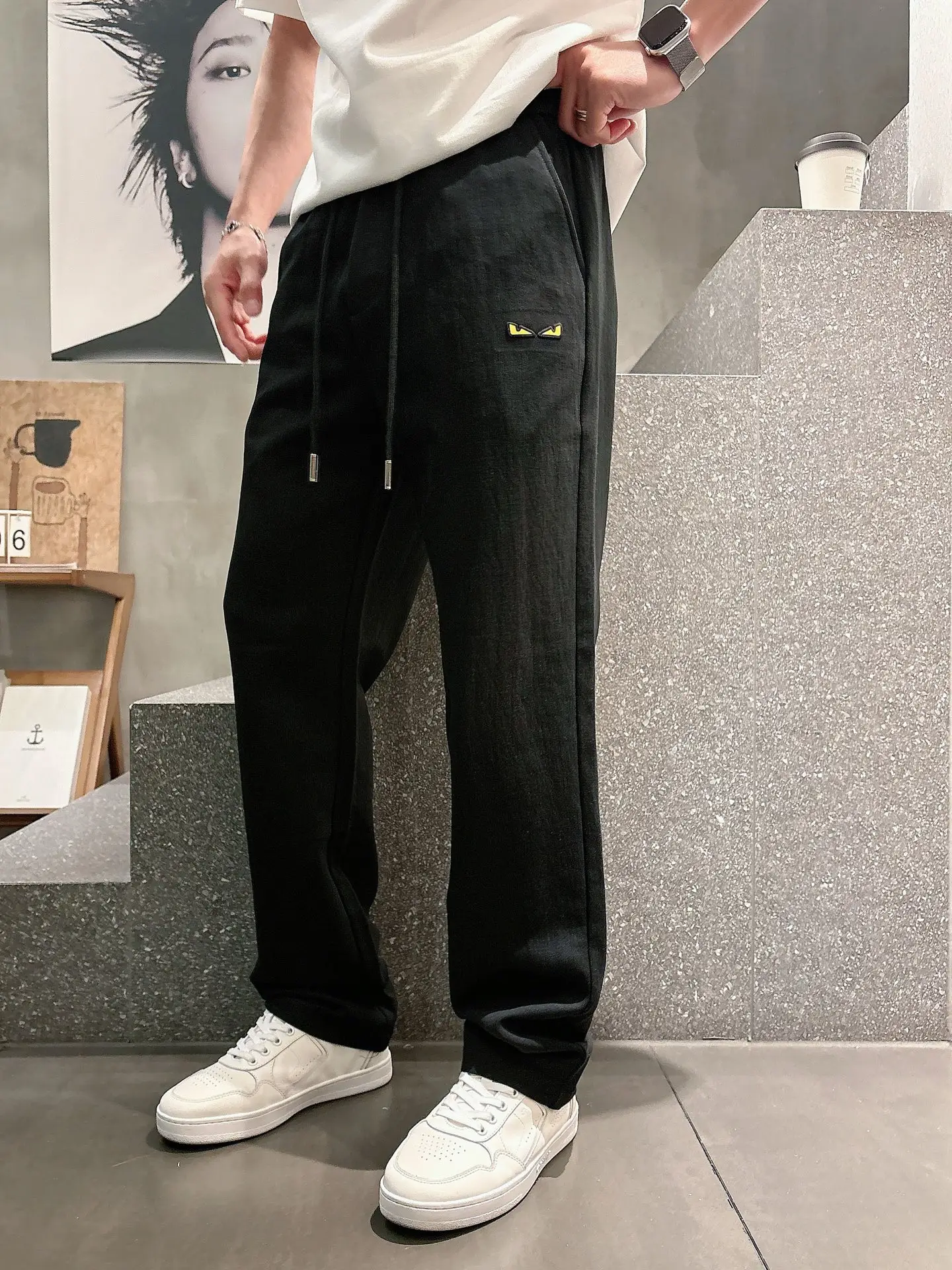 Fendi Logo-Embroidered Drawstring Sweatpants D22512939 — view 5