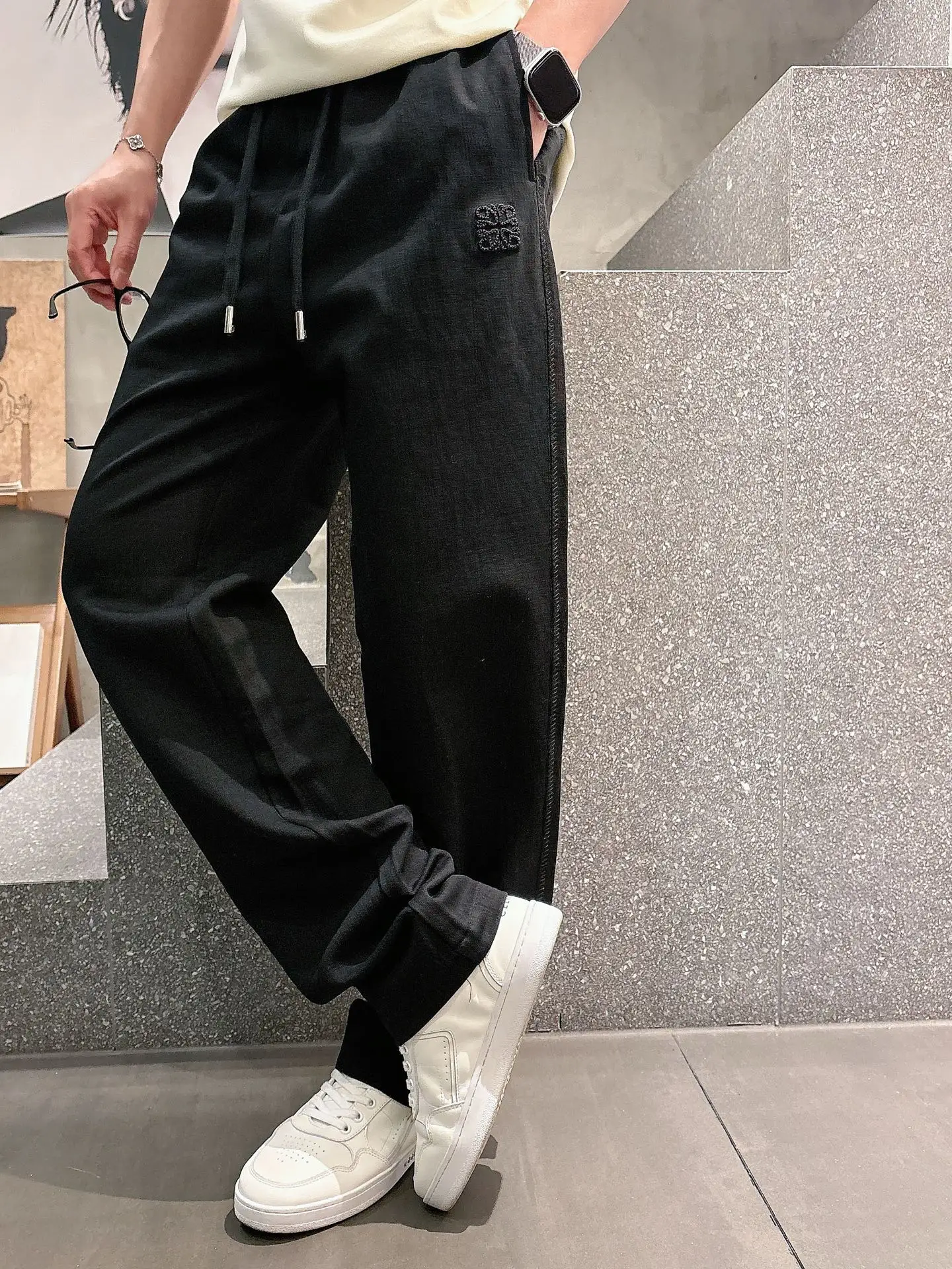Logo-Embroidered Drawstring Trousers D22512933