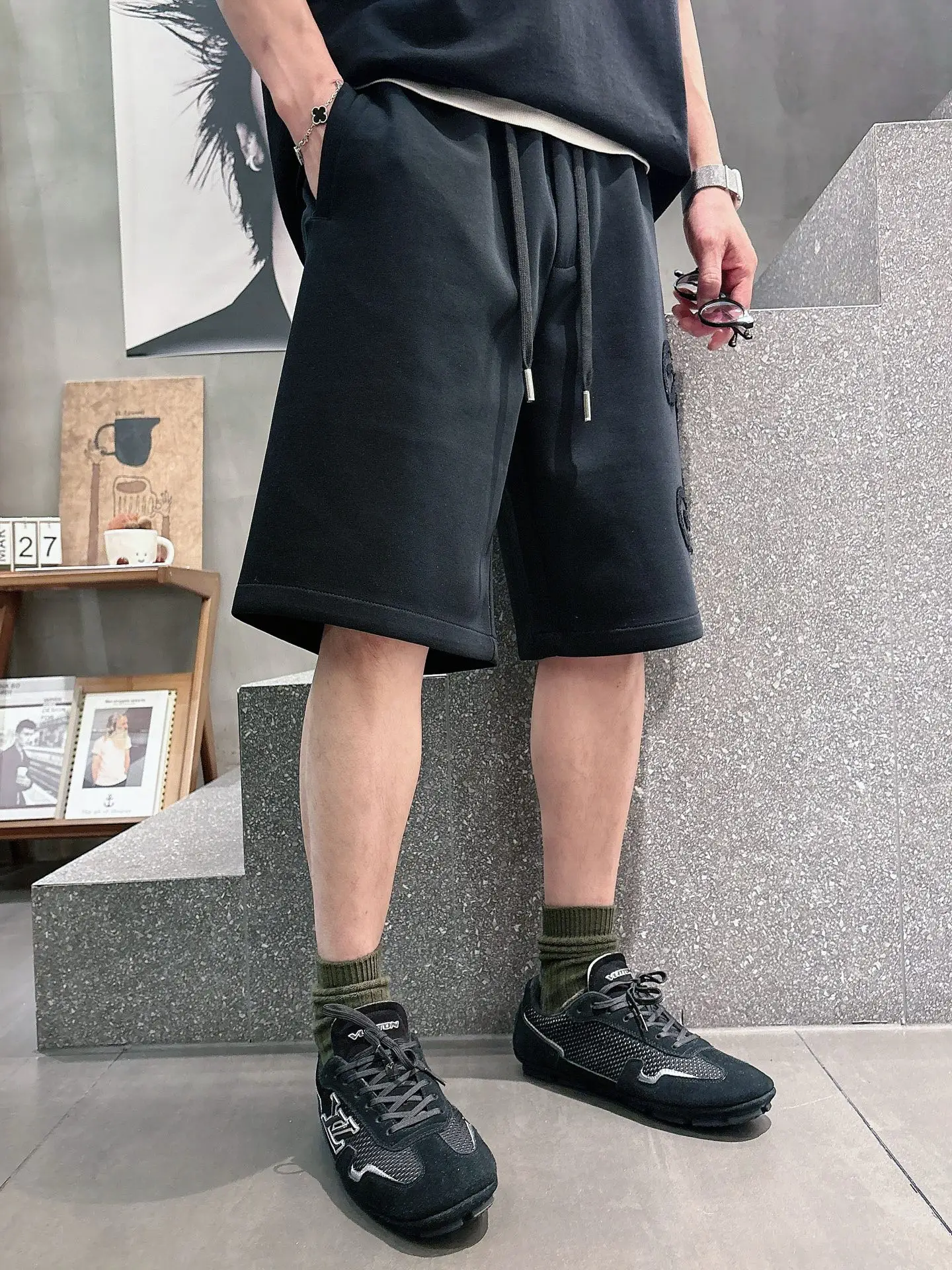 Logo Appliqué Cotton Jersey Shorts D20012049 — view 3