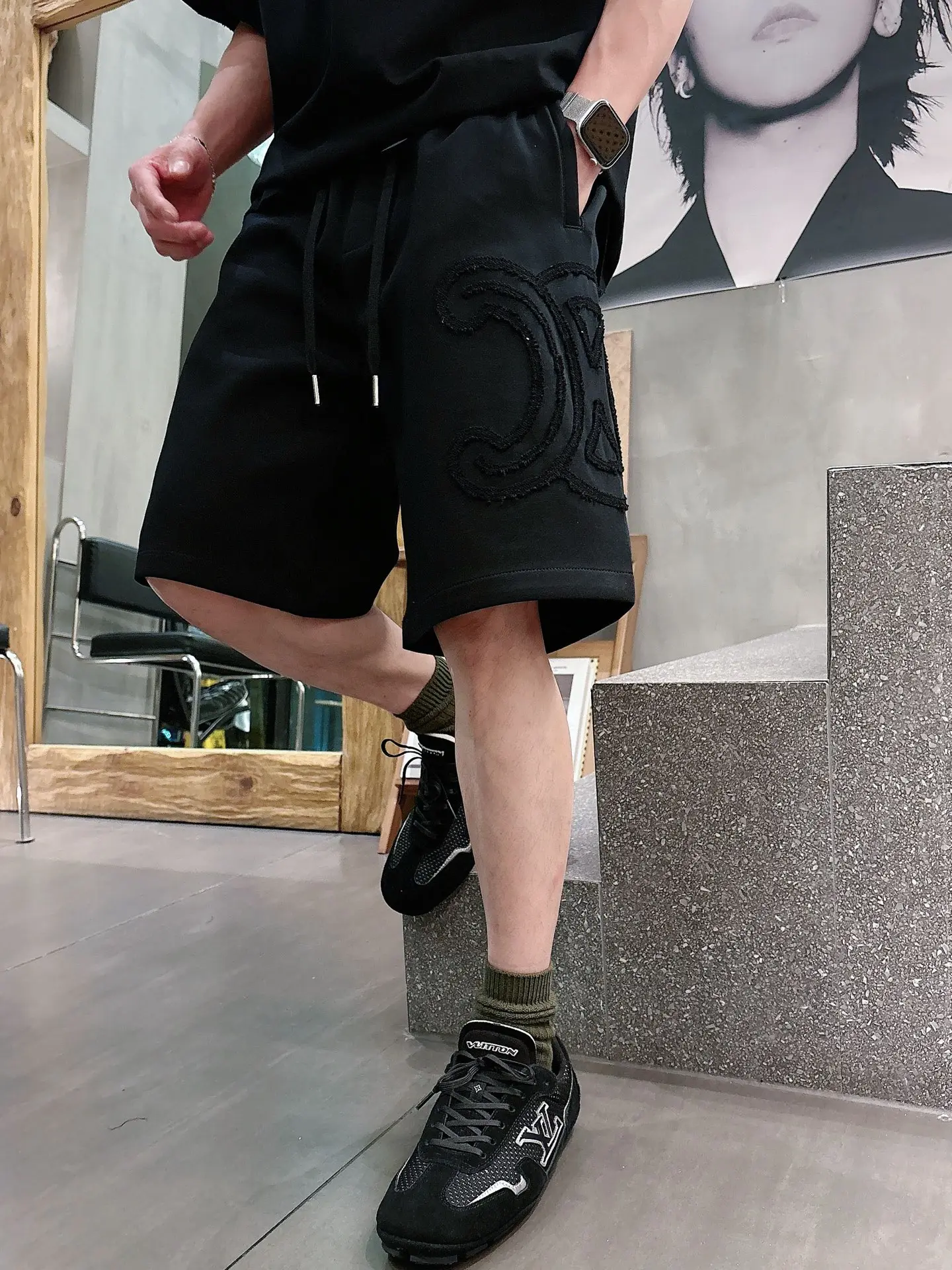 Logo Appliqué Cotton Jersey Shorts D20012049 — view 7