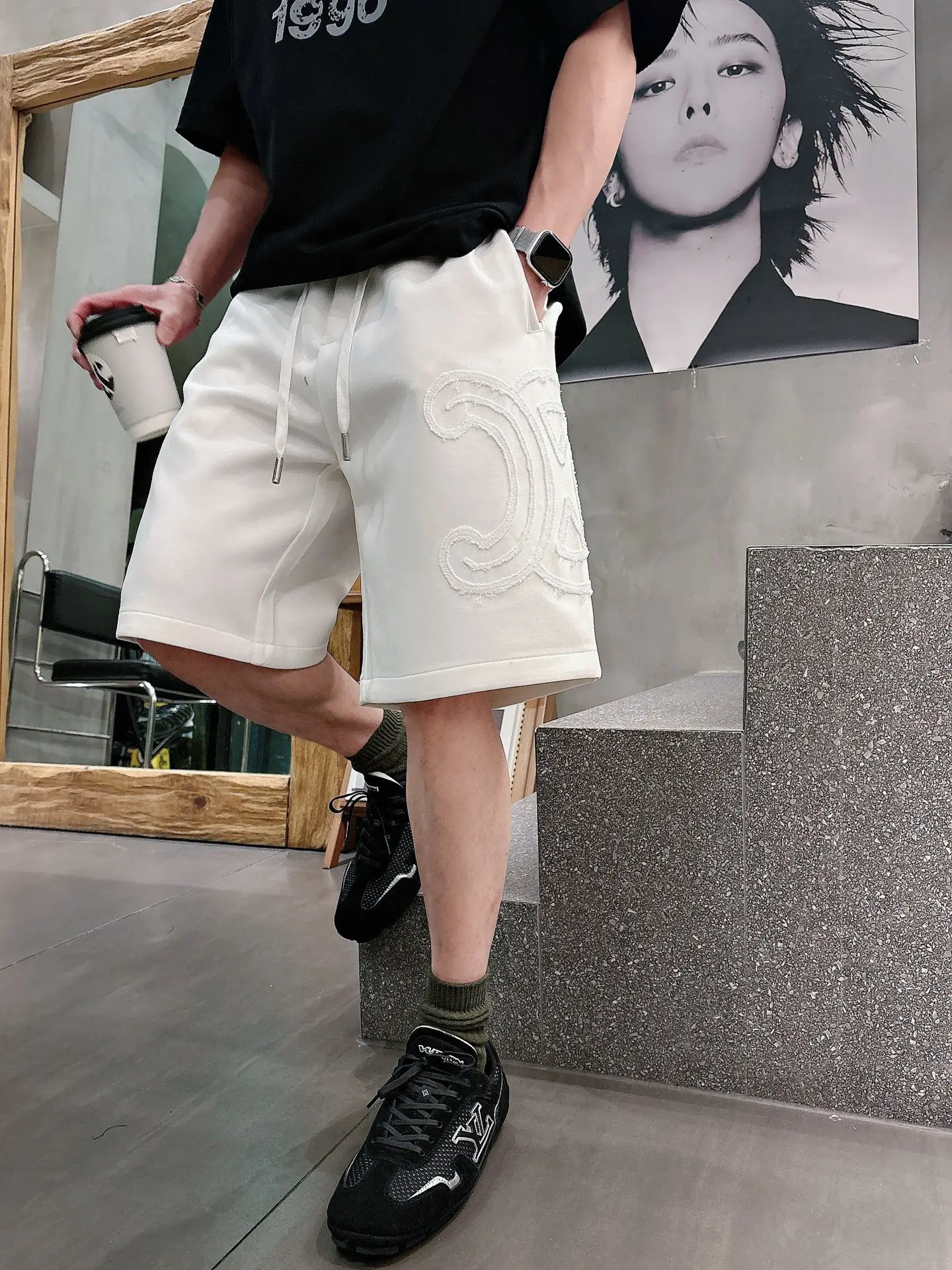 Logo Appliqué Cotton-Blend Shorts D20012048 — view 6