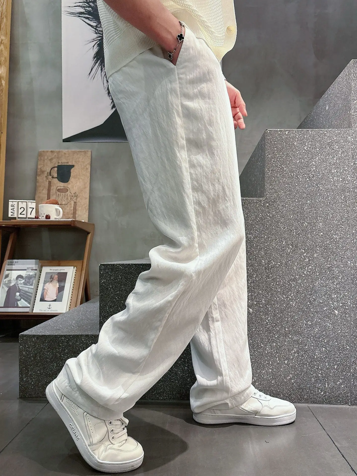 Logo-Patch Drawstring Casual Trousers D23011989 — view 3