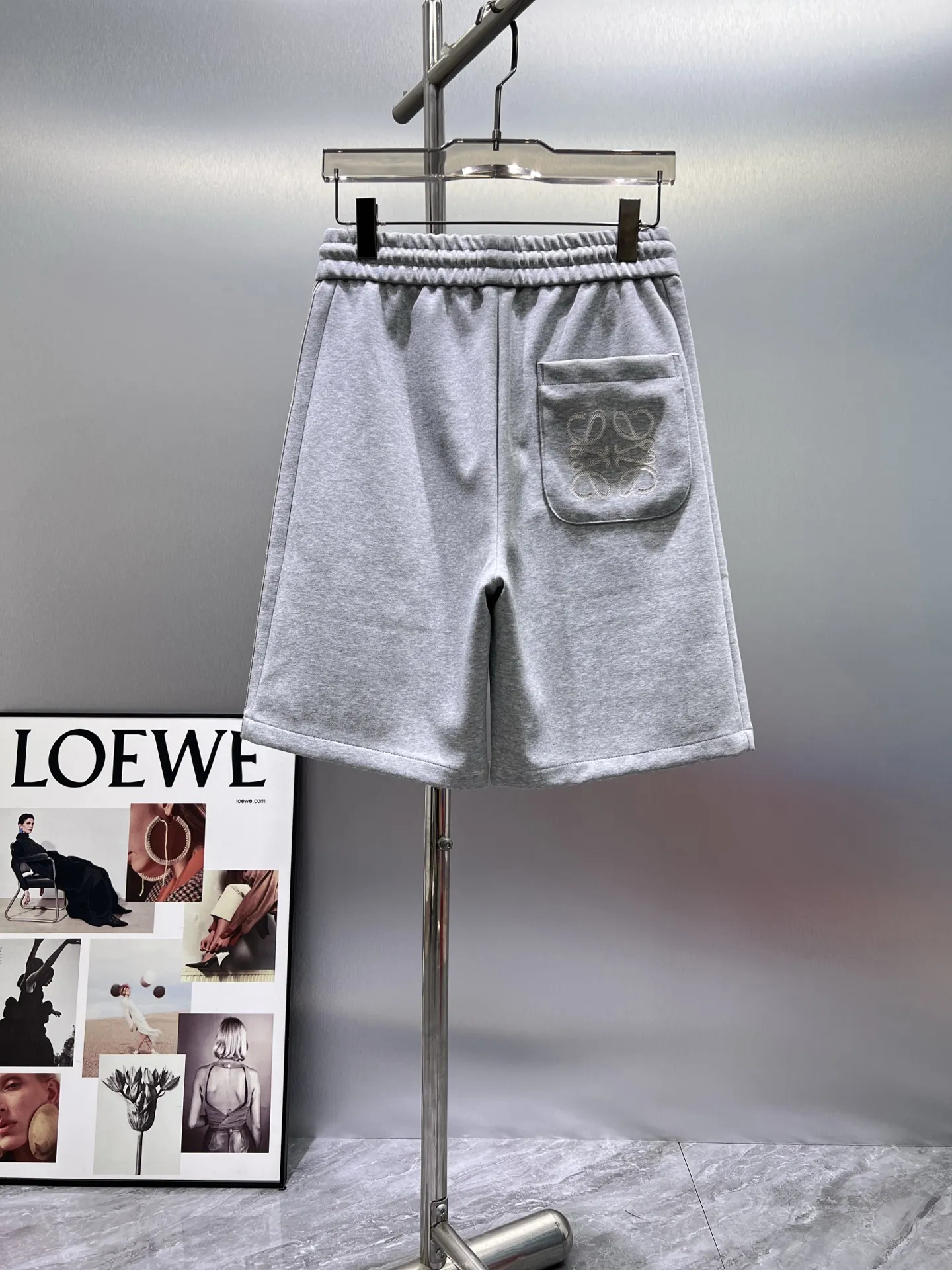 Logo-Embroidered Striped Cotton-Blend Shorts D20512022 — view 2