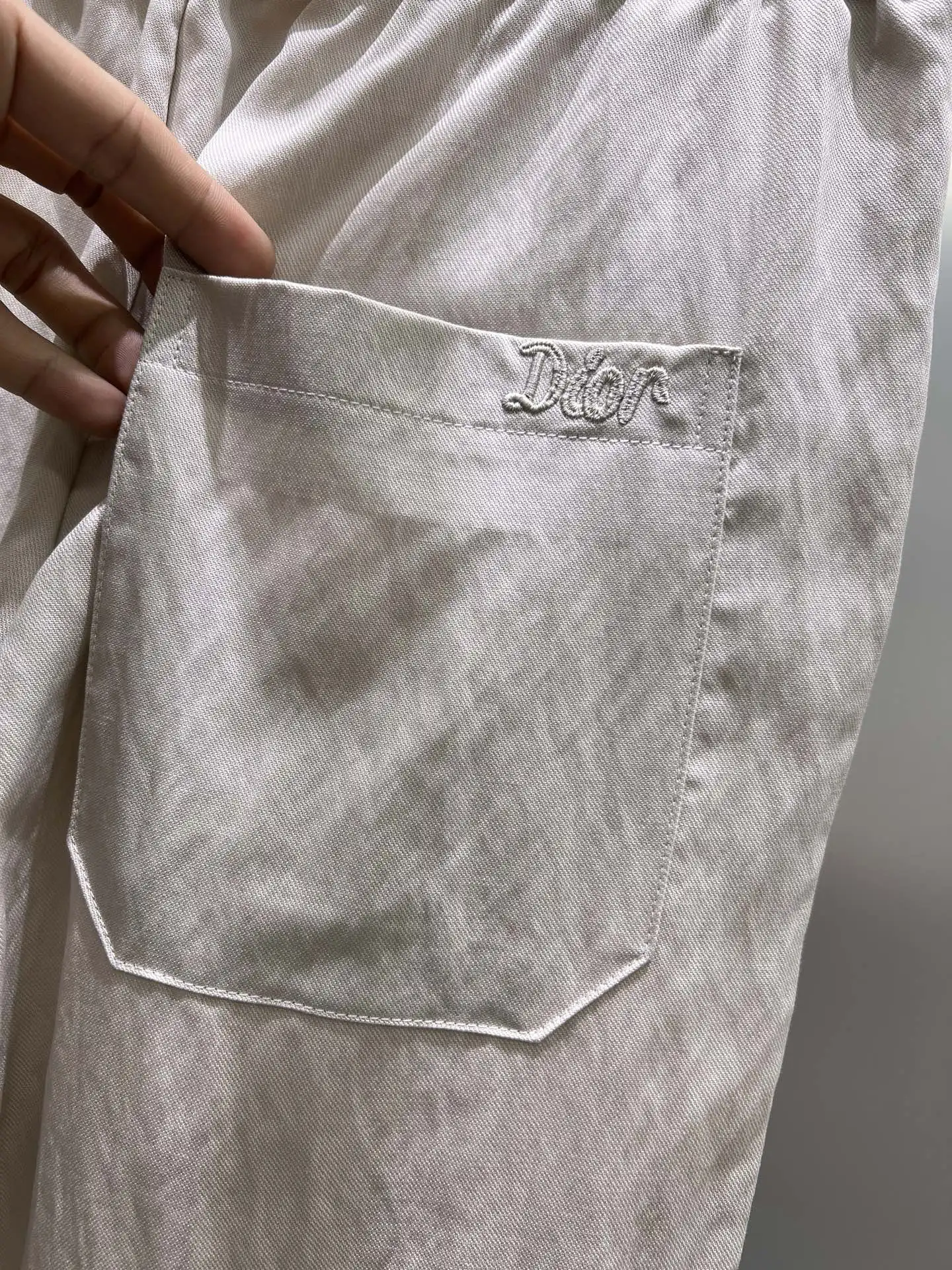Logo-Embroidered Tencel and Linen-Blend Trousers D23012004 — view 7
